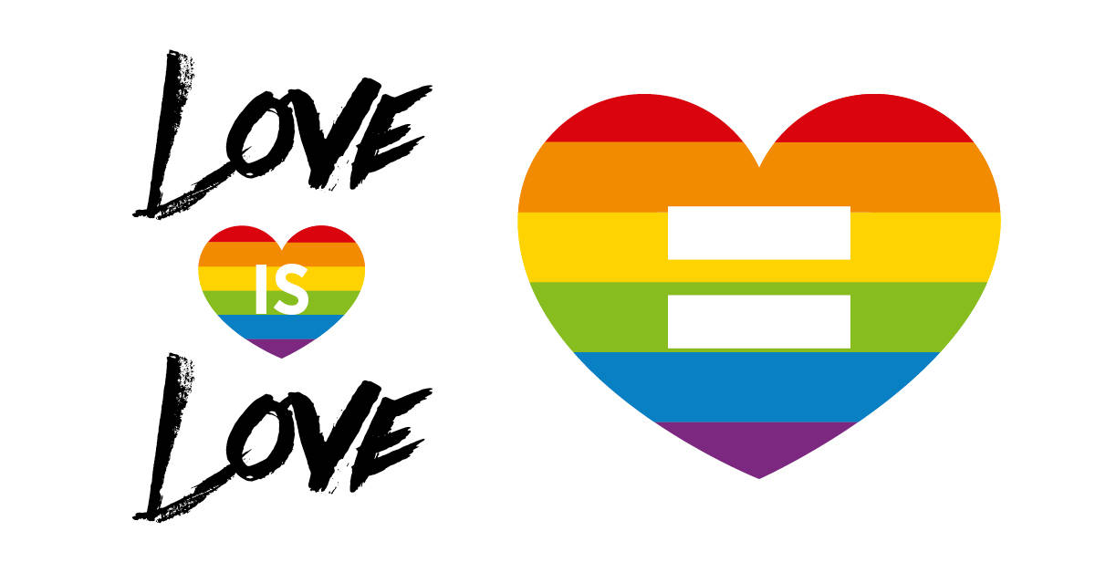 Liefde is Liefde Gelyke LGBTQ-hart Muurpapier