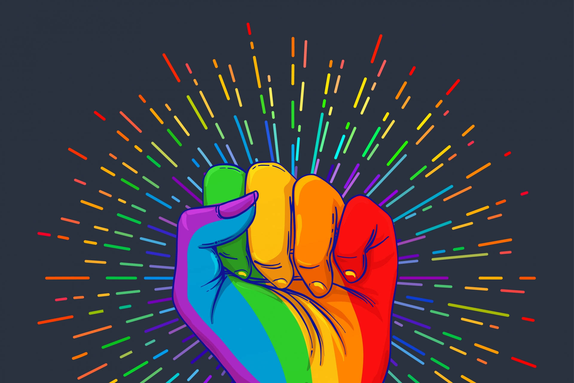 Liefde Is Liefde Pride Vuis Tekening Muurpapier