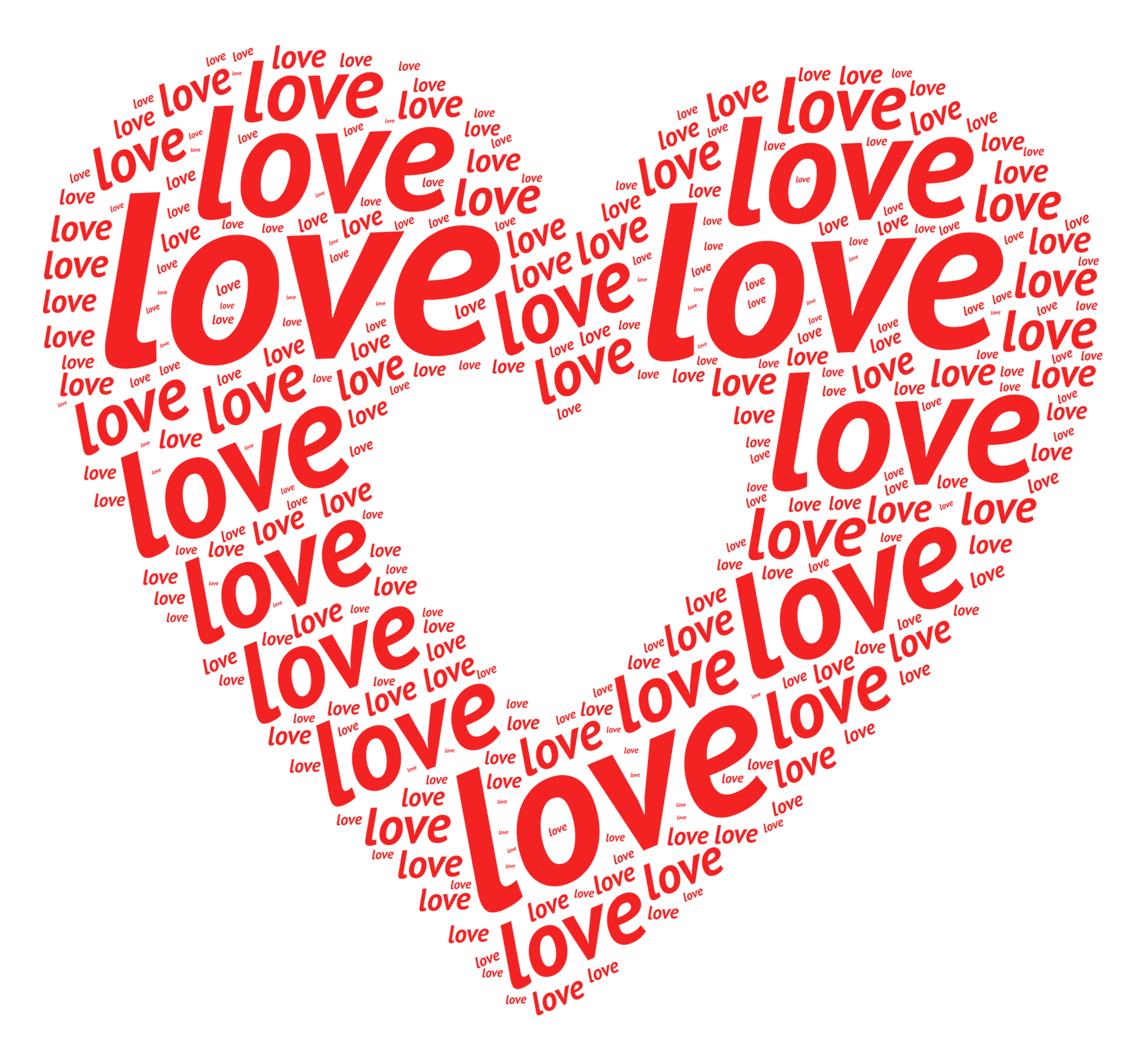 Liefde Woordwolk Hartvorm Muurpapier