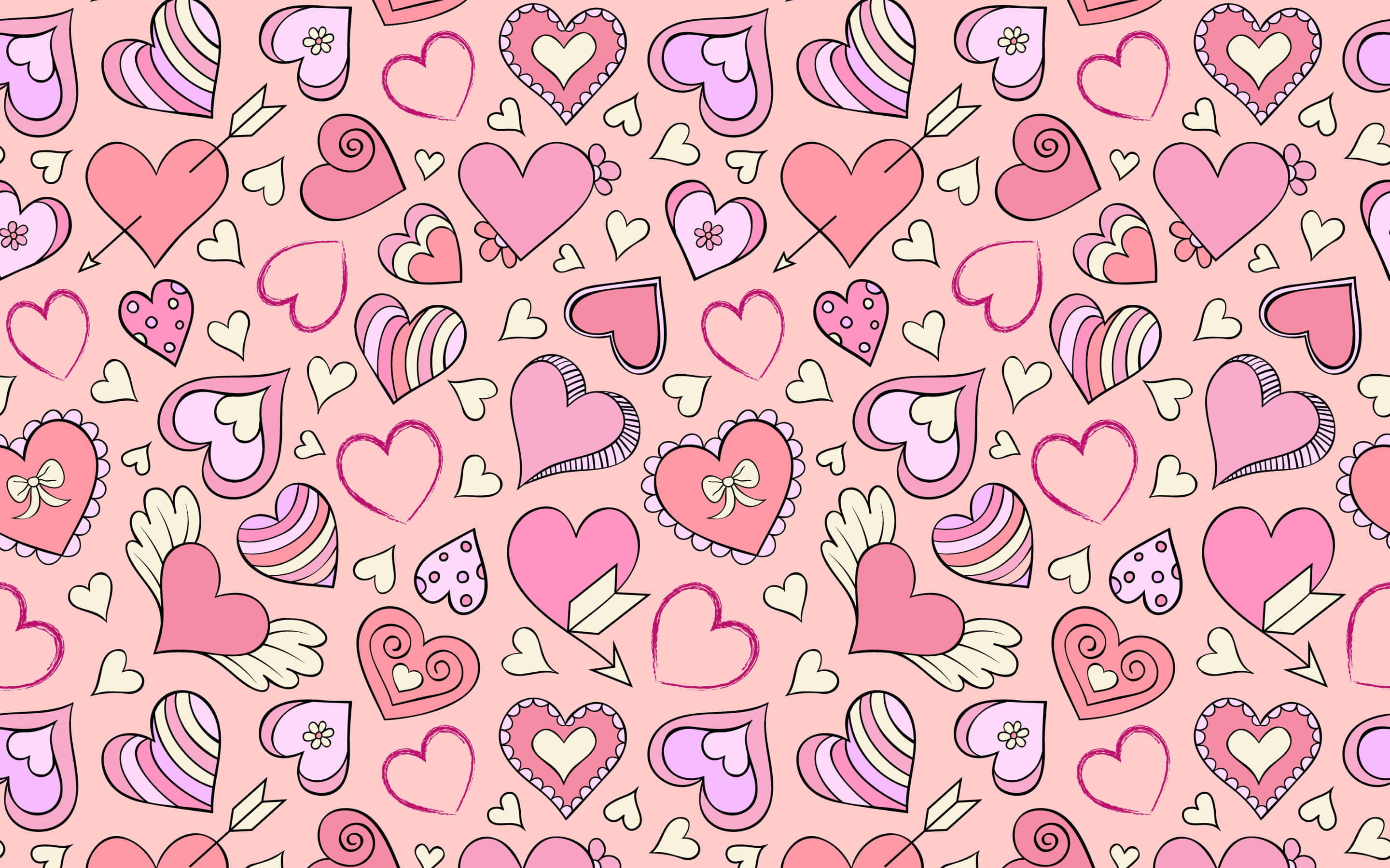 Liefdevolle Estetiese Hart Muurpapier