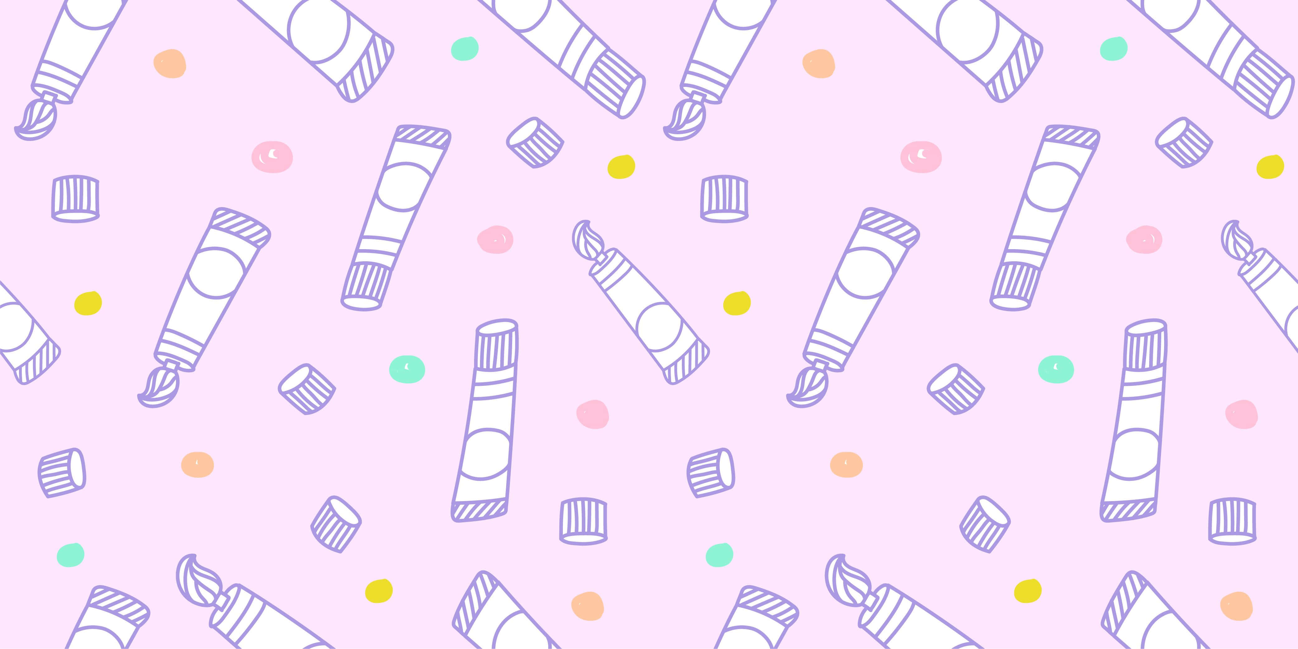 Lieflike Kawaii Pienk Agtergrond Muurpapier