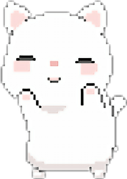 Lieflike Pixelkunst Kawaii Kat.PNG Muurpapier