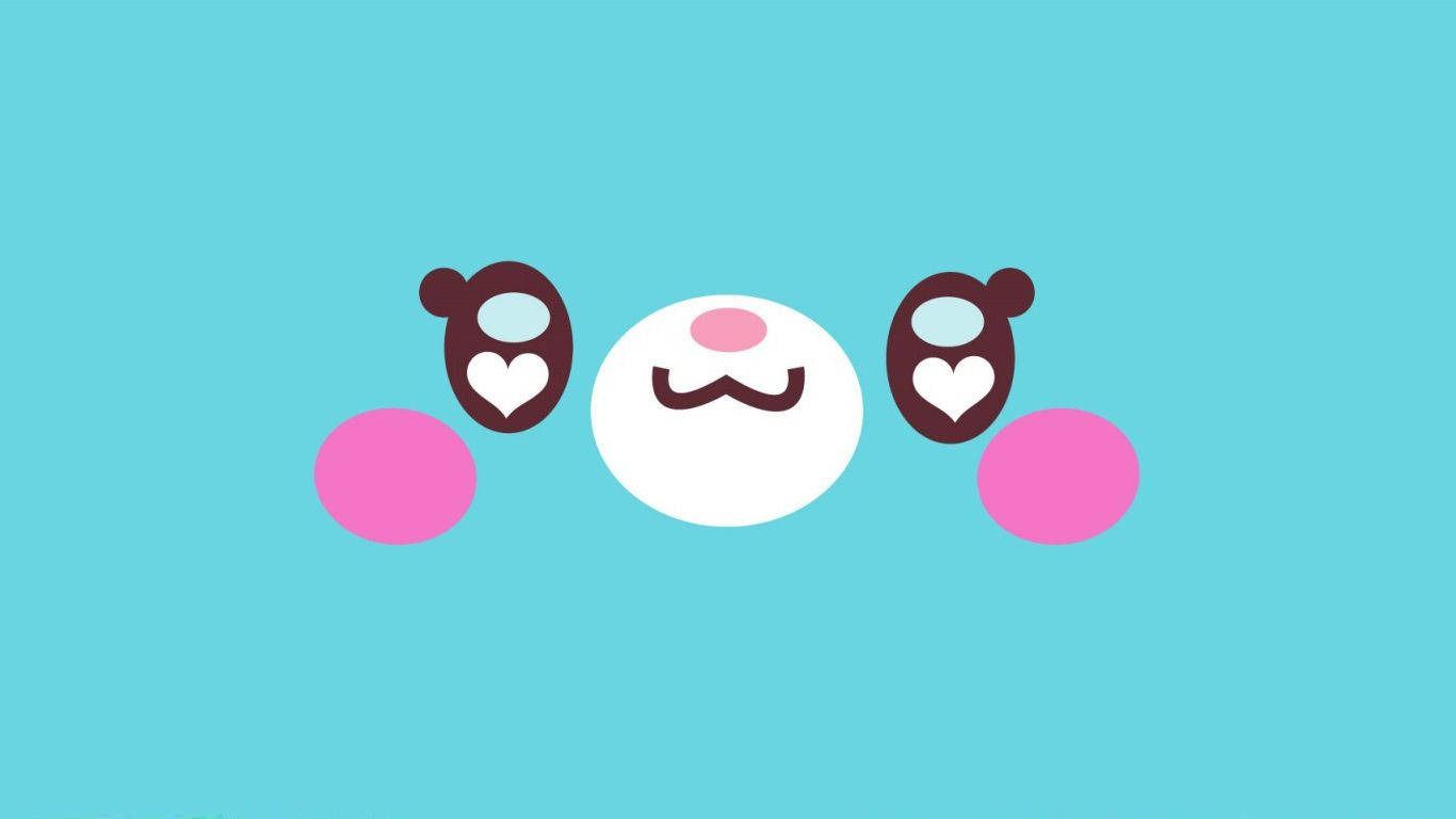 Ligblou kawaii voorbladfoto muurpapier.