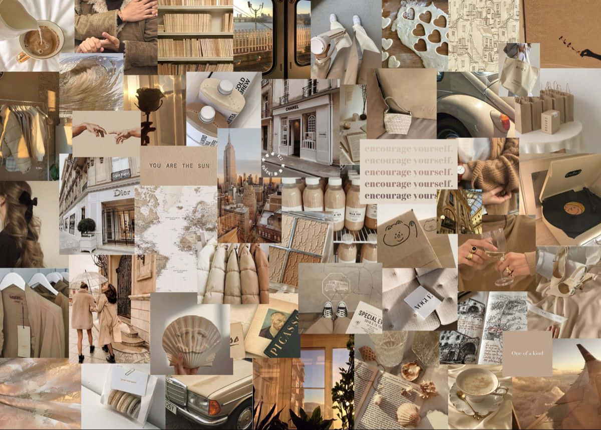 Ligbruin Estetiese prente Muurpapier