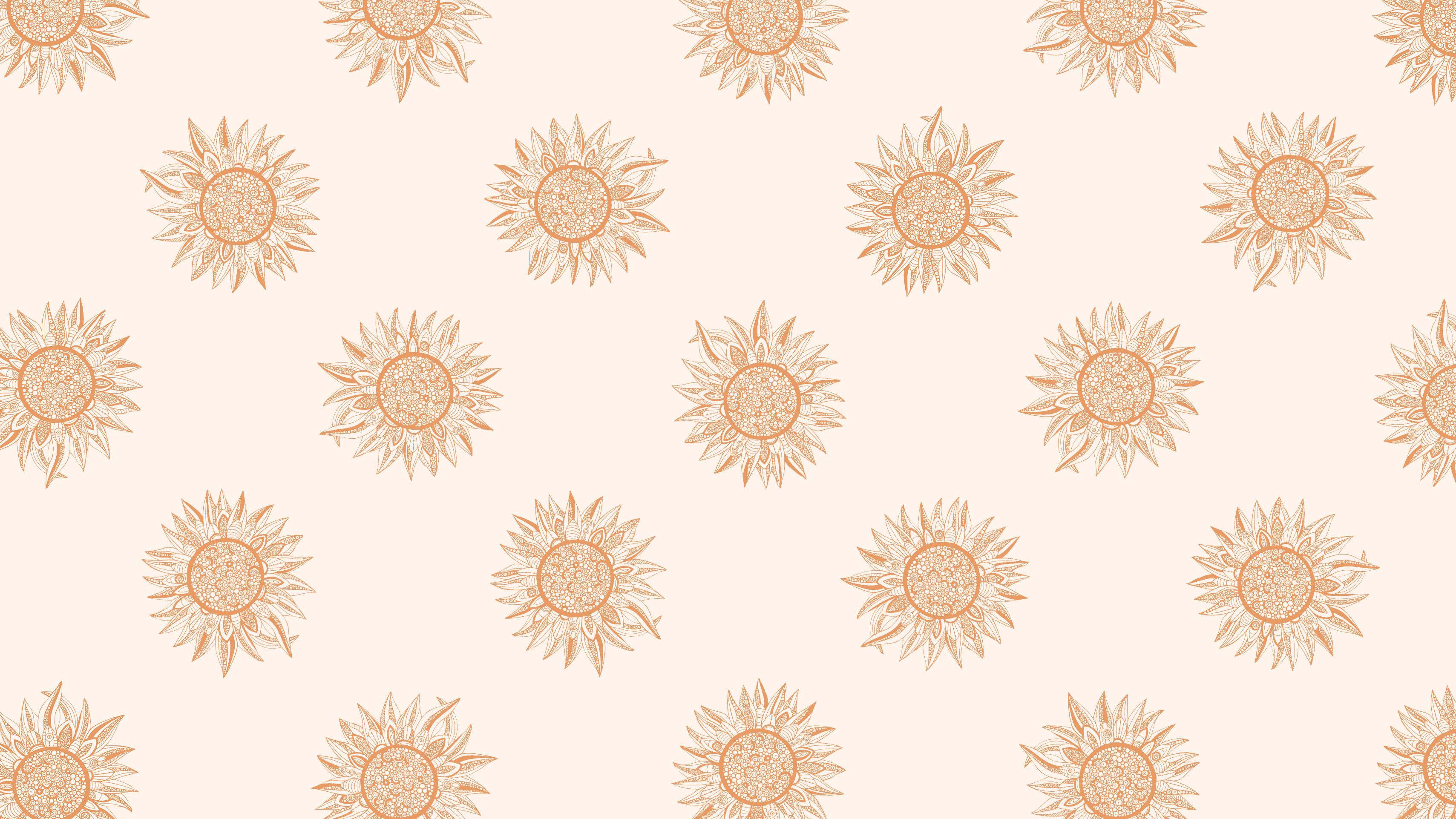 Ligbruin Estetiese Blomme Muurpapier