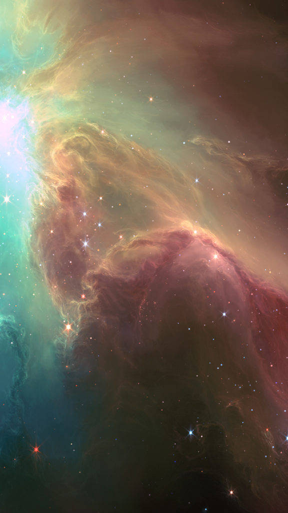 Liggroen Nebula Ruimte iPhone Muurpapier