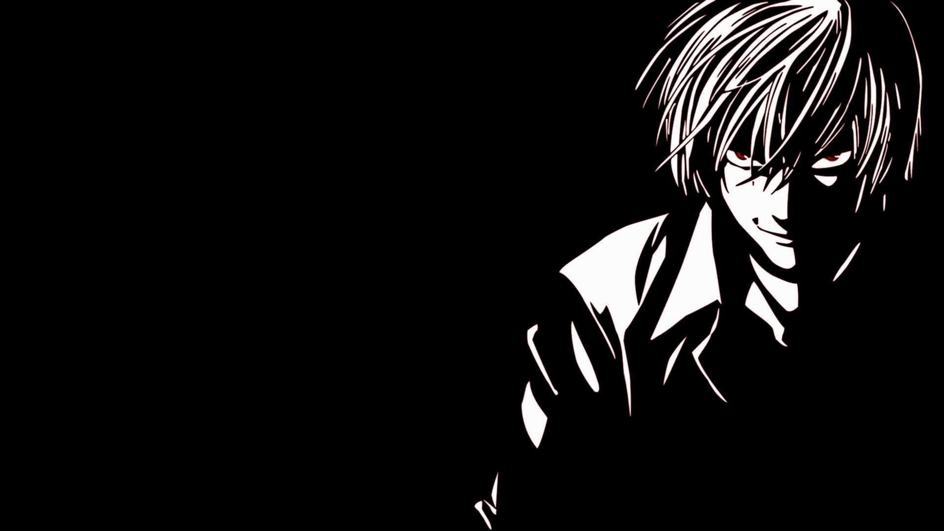 Light Yagami Swart Anime Muurpapier