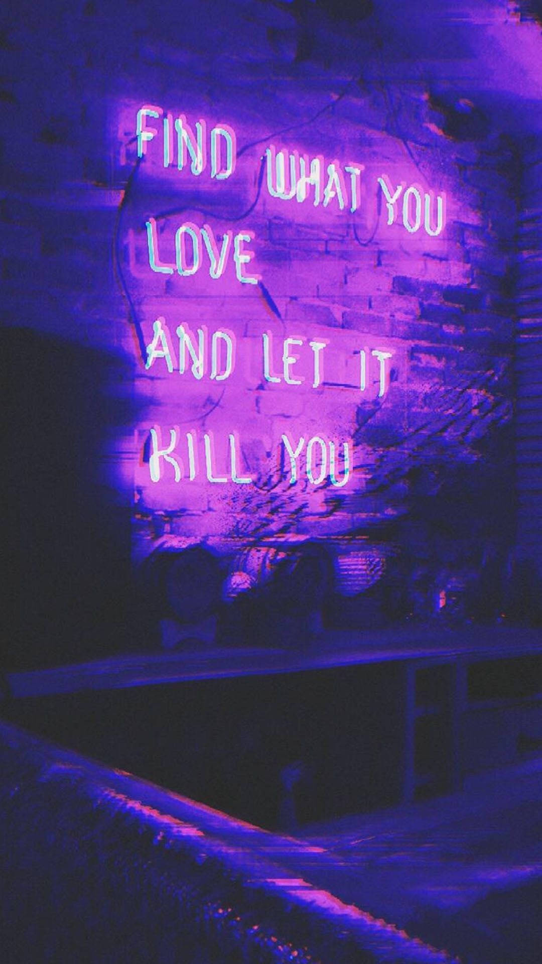 Ligpers Estetiese Neon Aanhaling Muurpapier