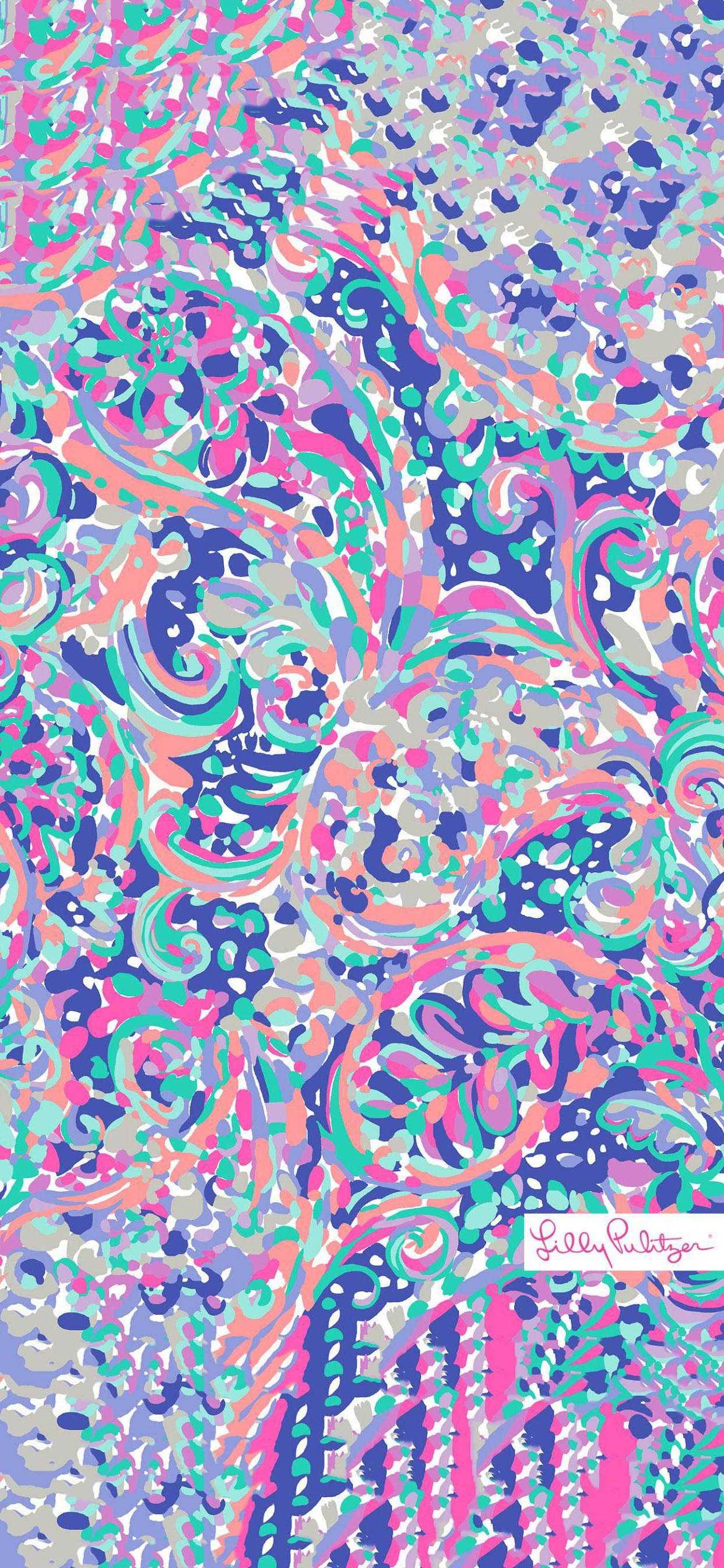Lilly Pulitzer Pers Abstrakte Kuns Muurpapier