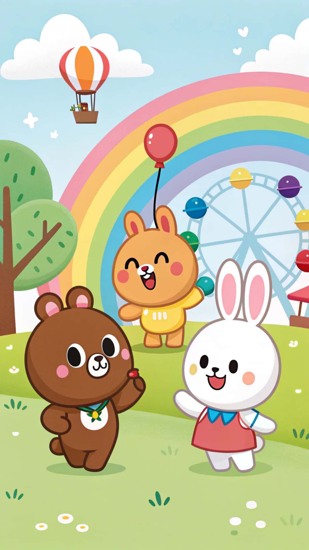 Line Friends-agtergrond Muurpapier