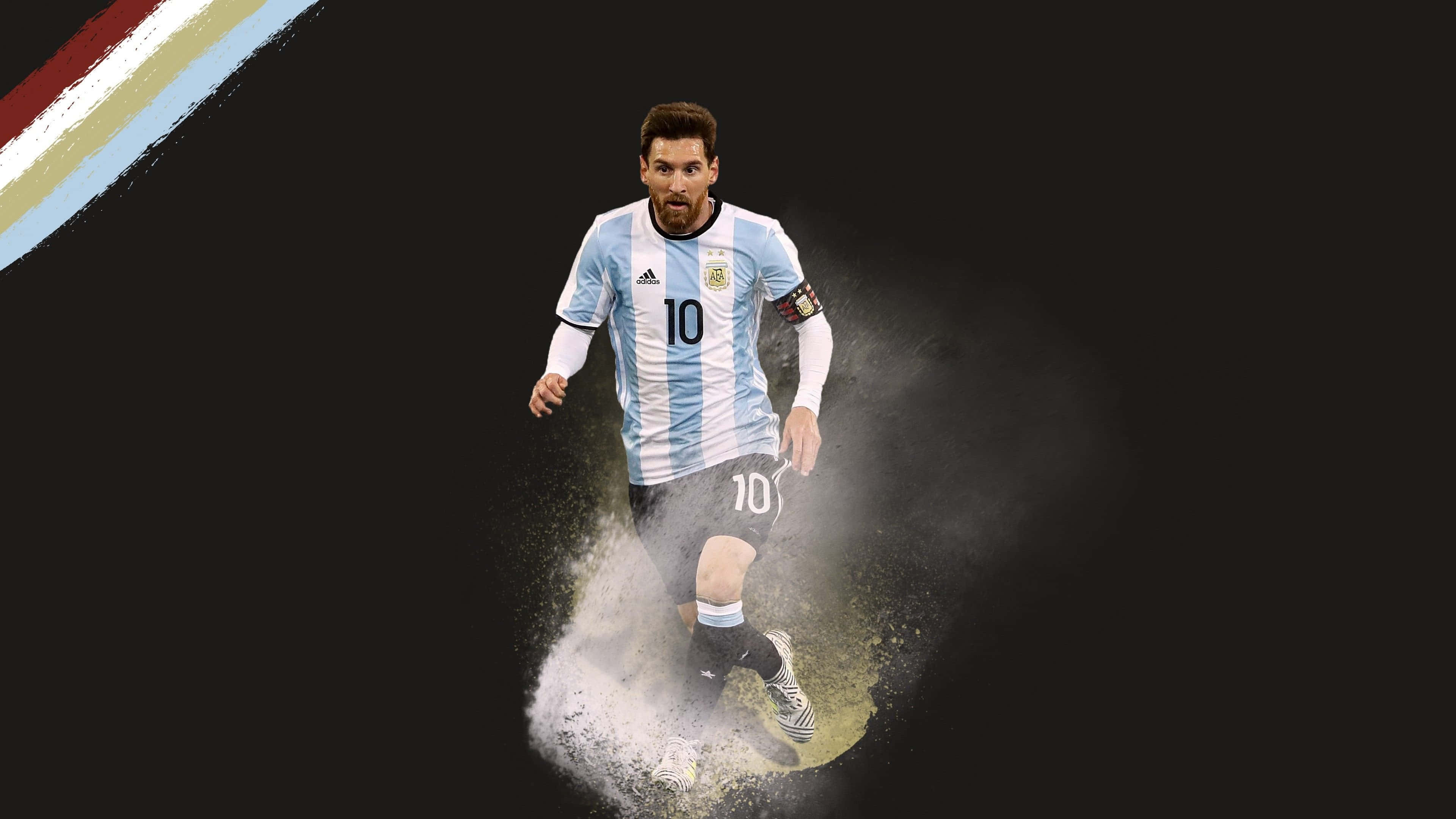 Lionel Messi bewys hoekom hy die grootste sokkerspeler van alle tye is. Muurpapier