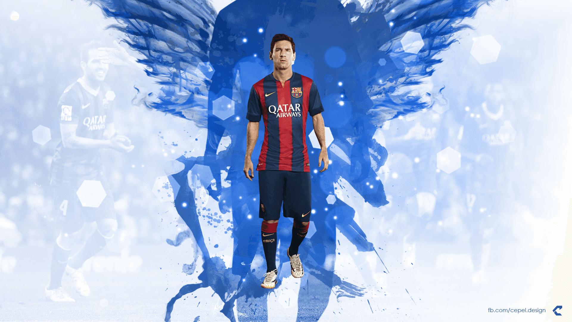 Lionel Messi, die Barcelona-ikoon, in aksie. Muurpapier