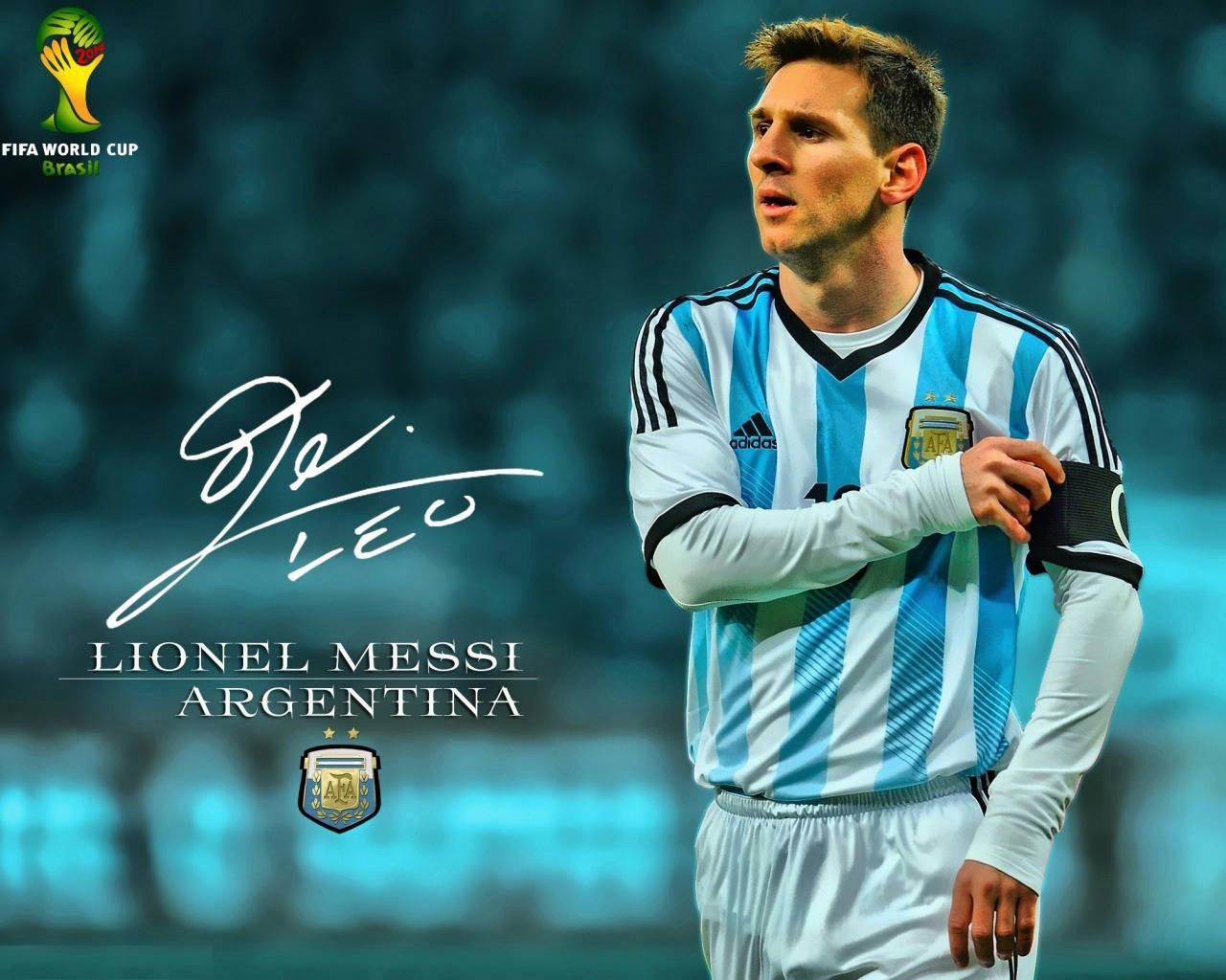 Lionel Messi Handtekening Argentinië Muurpapier
