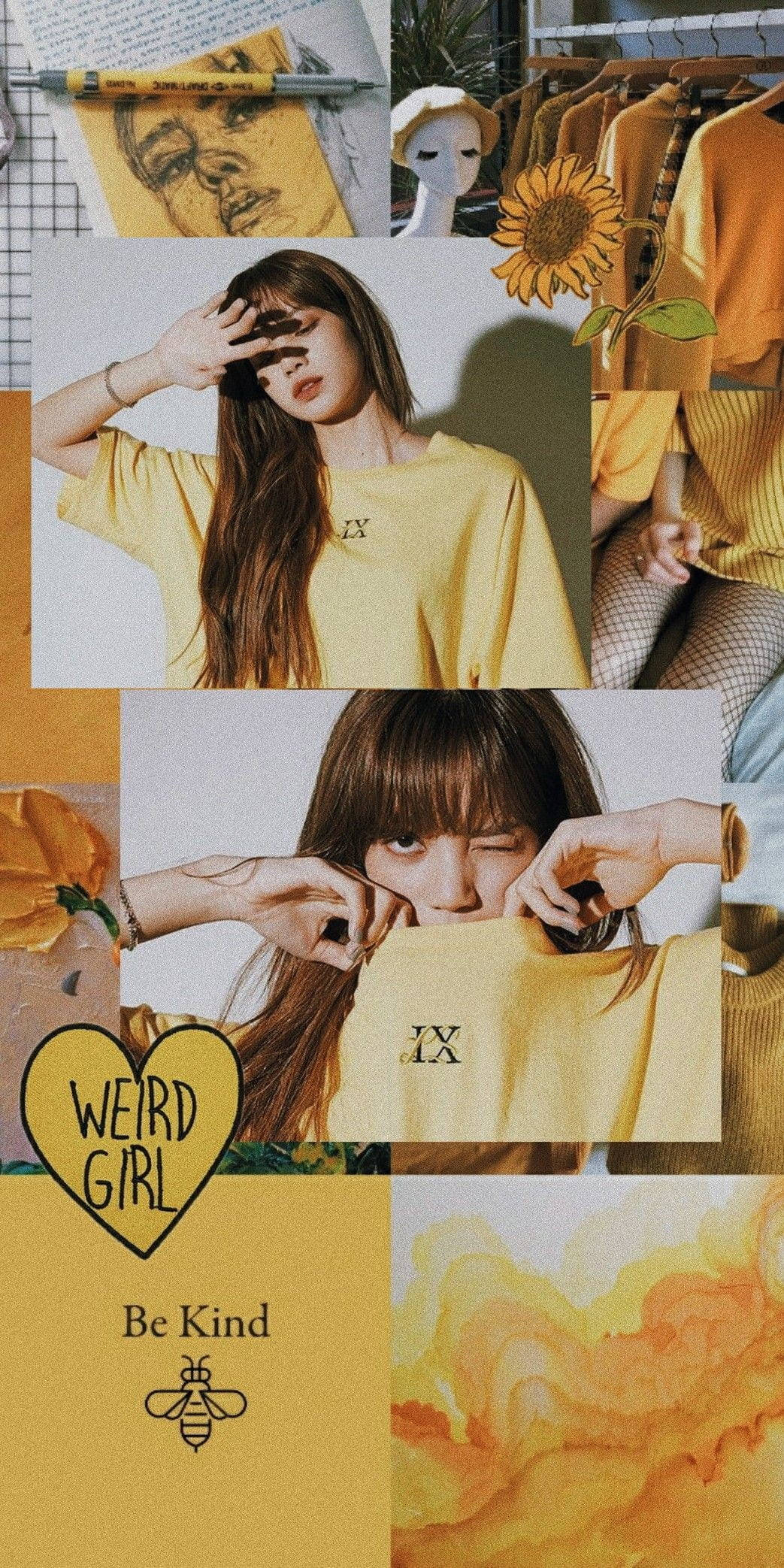 Lisa Blackpink HD Estetiese Collage Muurpapier