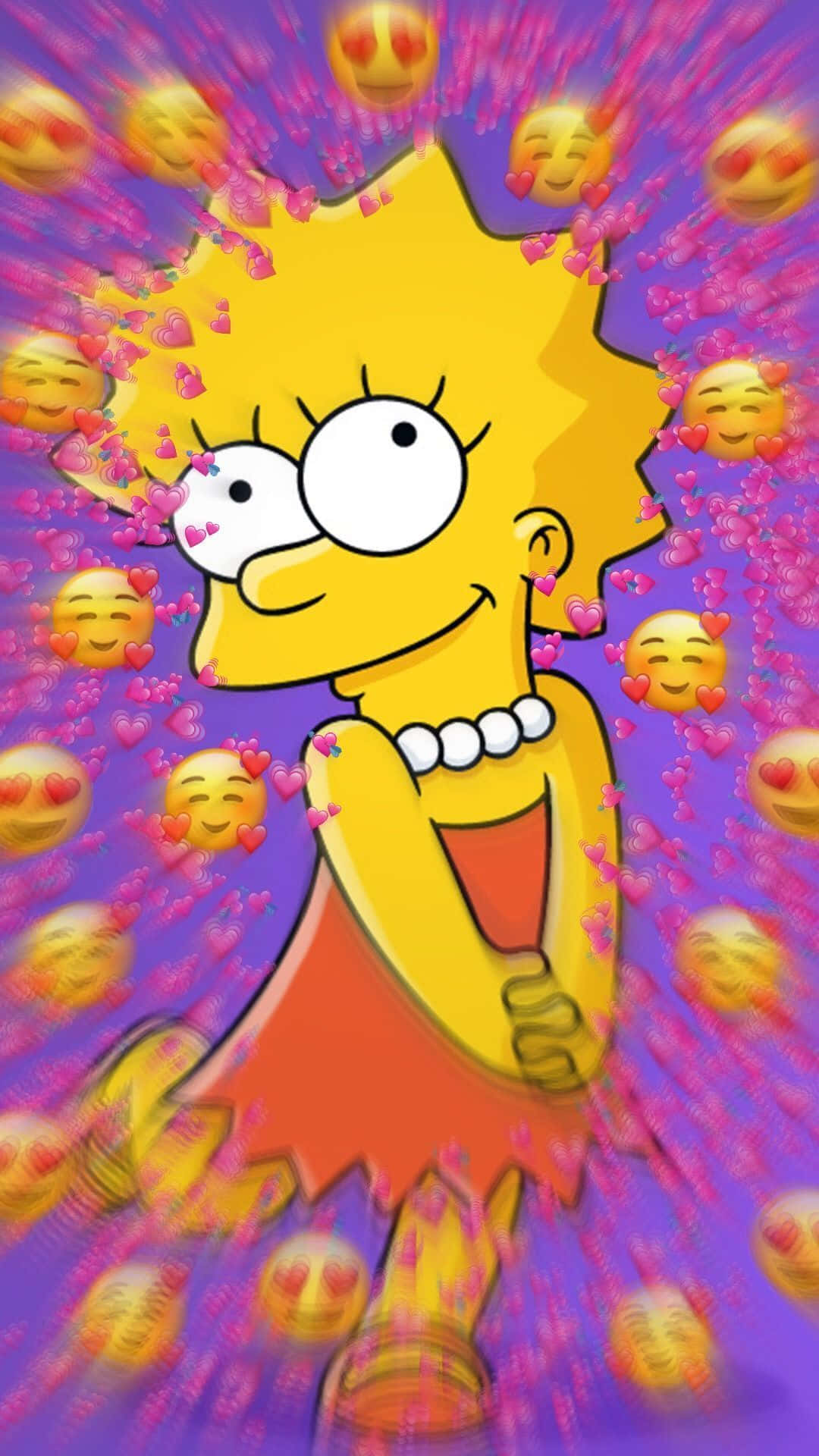Lisa Simpson In Liefde Estetiese Buie Muurpapier