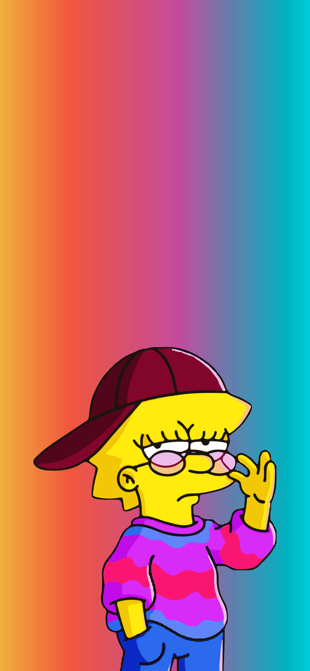 Lisa Simpson Spotprentkarakter Prent Muurpapier