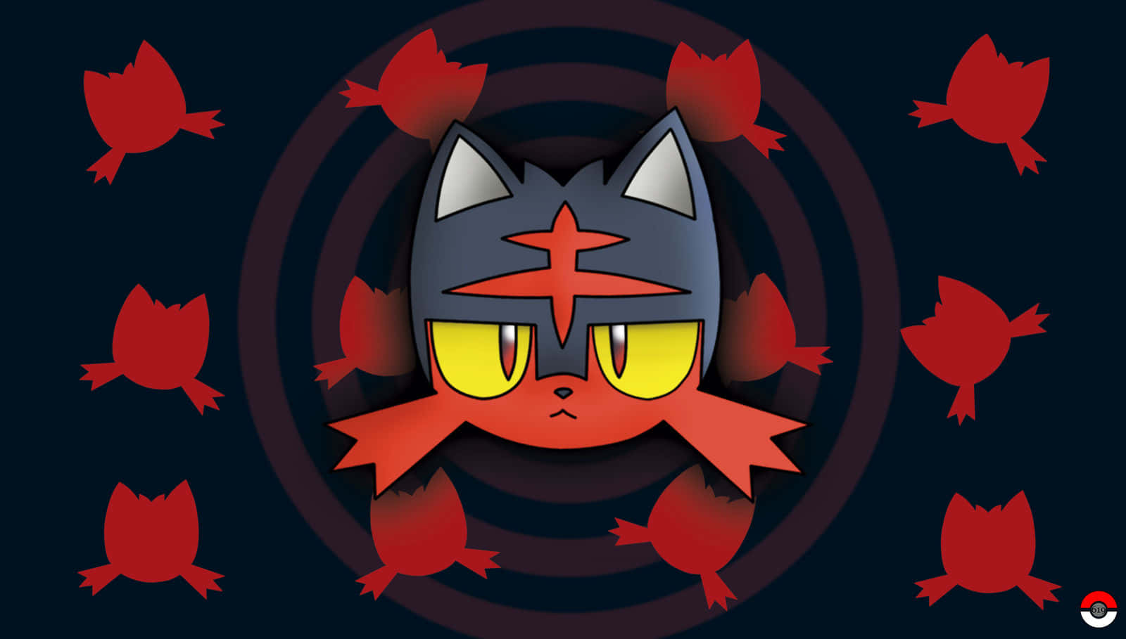 Litten in abstrakte patroonagtergrond Muurpapier