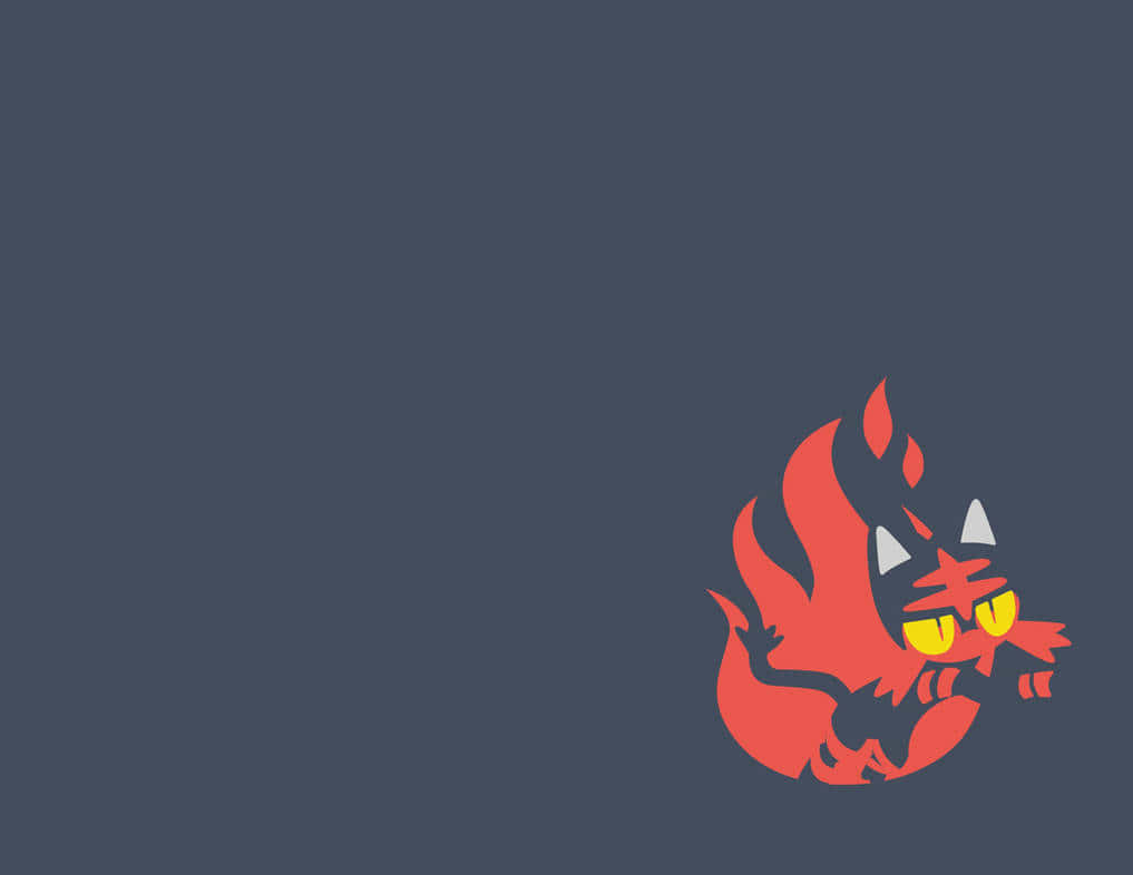 Litten met Vuur-grafika Muurpapier