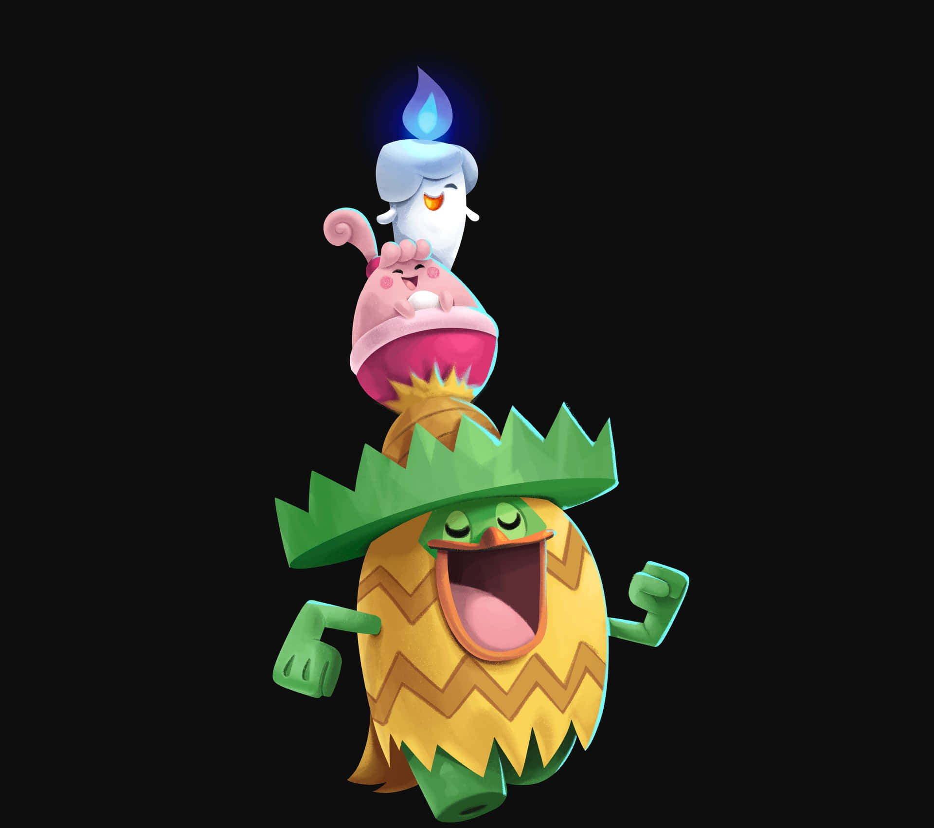 Litwick, Happiny en Ludicolo Muurpapier