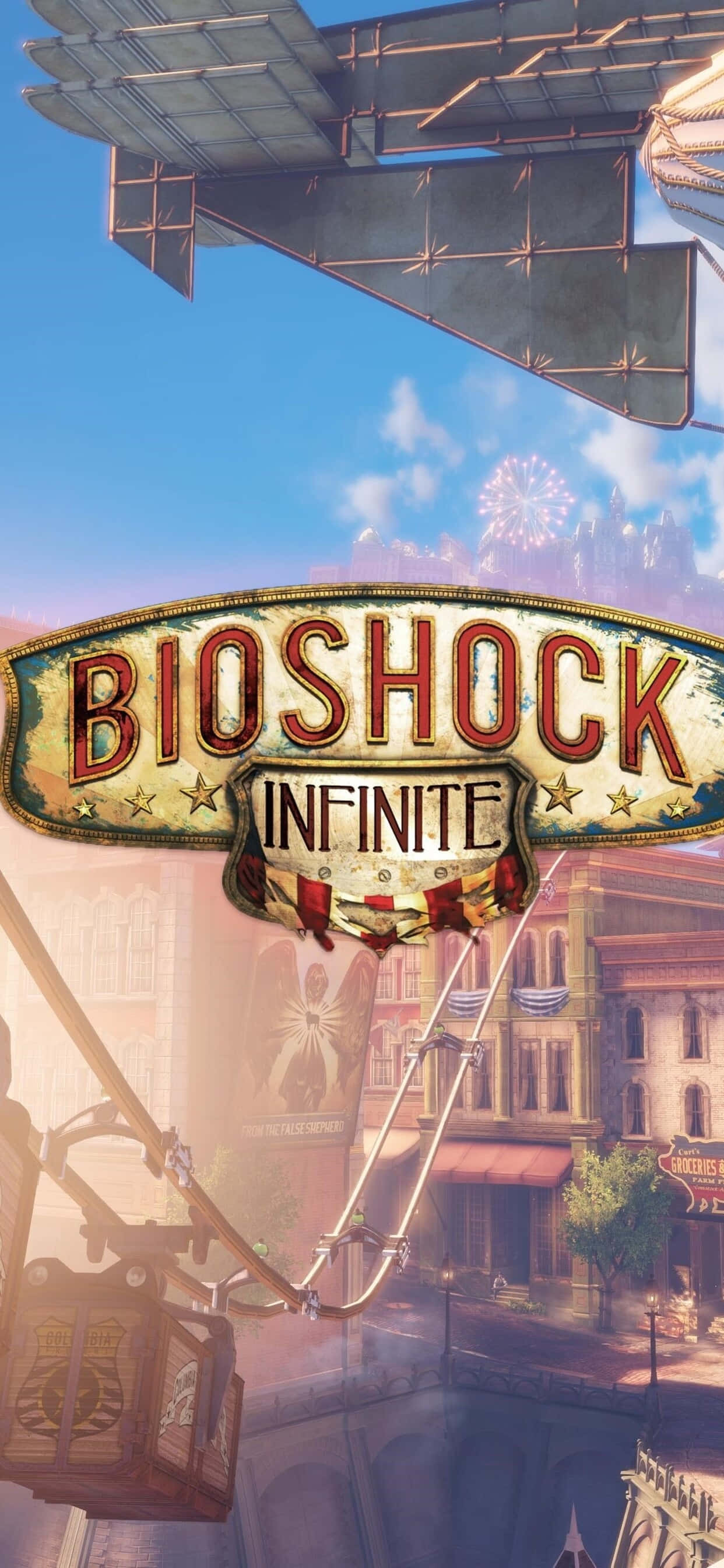 Logo iPhone Xs Max Bioshock Infinite Agtergrond Muurpapier