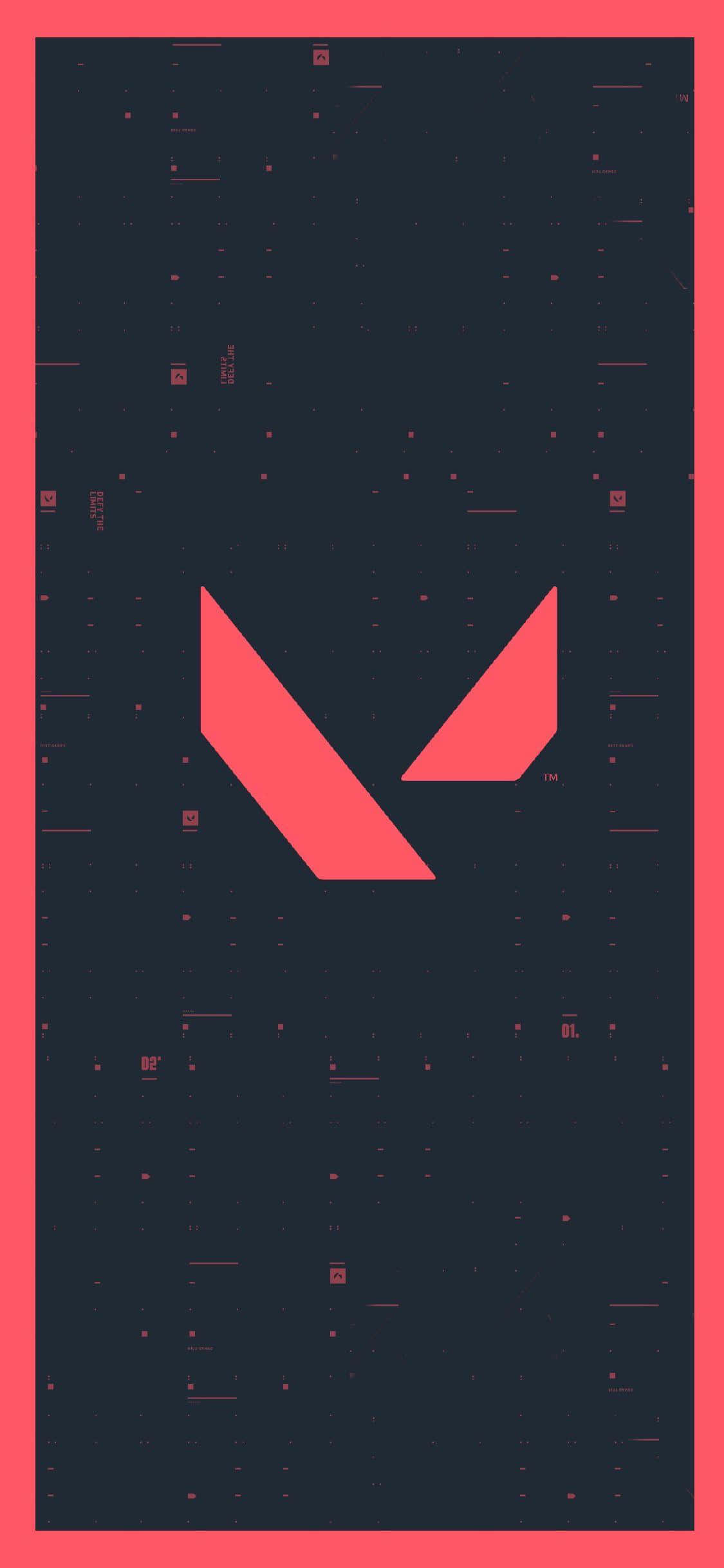 Logo met Rooi Rand iPhone X Valorant Agtergrond Muurpapier