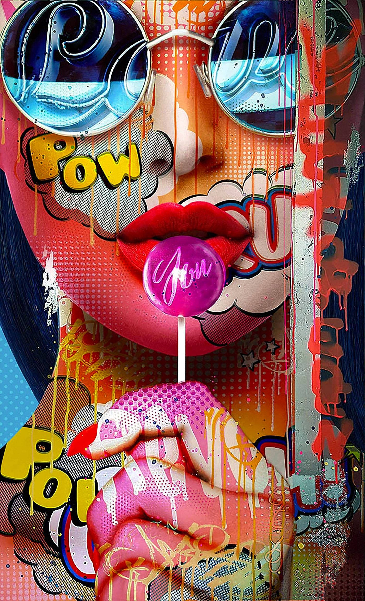Lollipop Pop Kuns Muurpapier