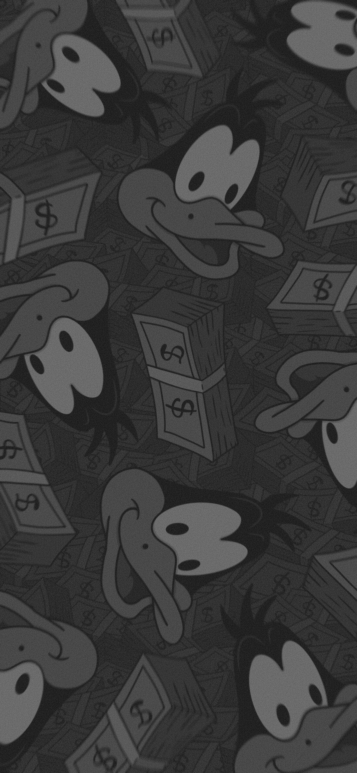 Looney Tunes Daffy Duck-patroon Muurpapier