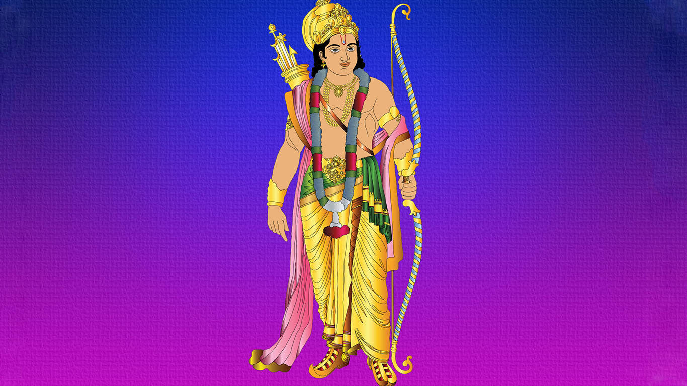 Lord Rama Blou Pers Agtergrond Muurpapier