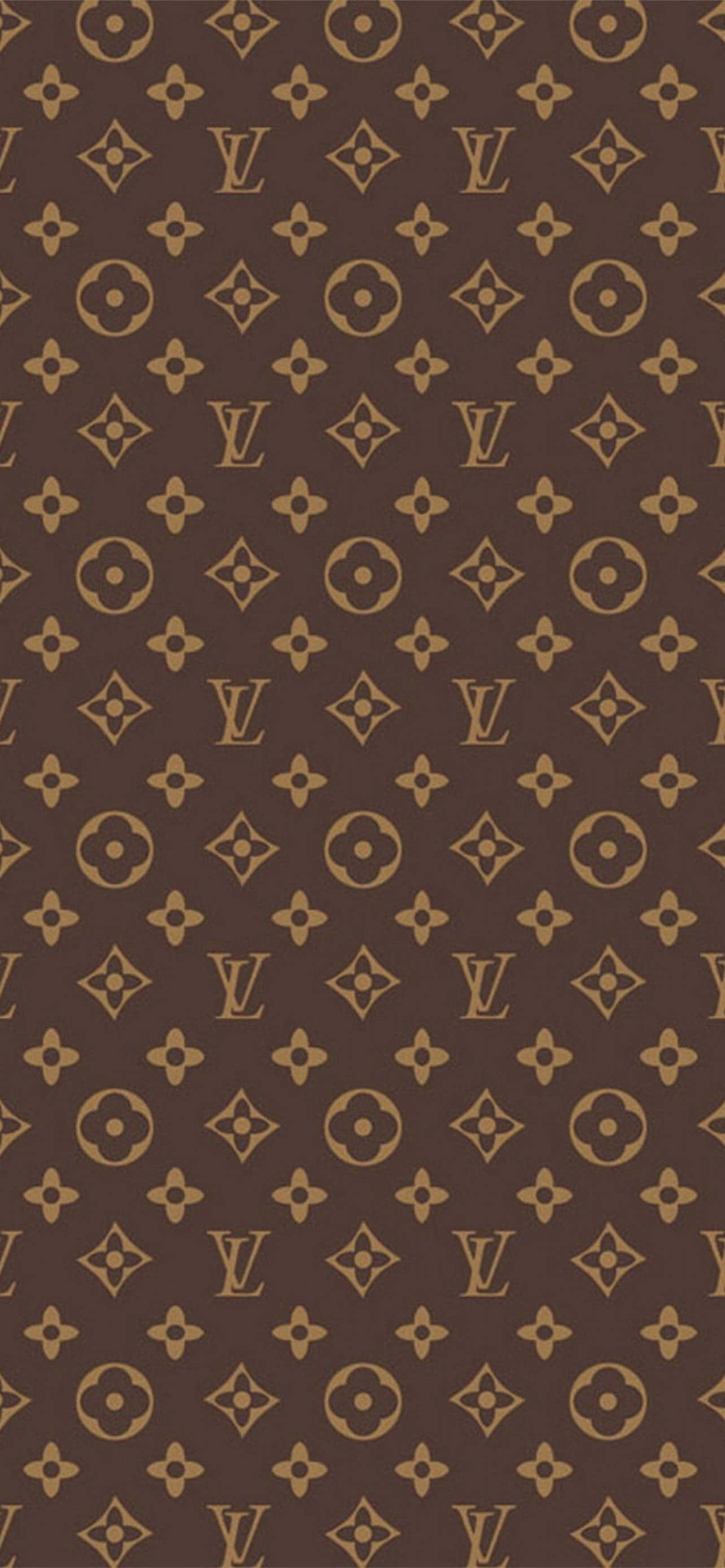 louis vuitton monogrampatroon in bruin en goud Muurpapier