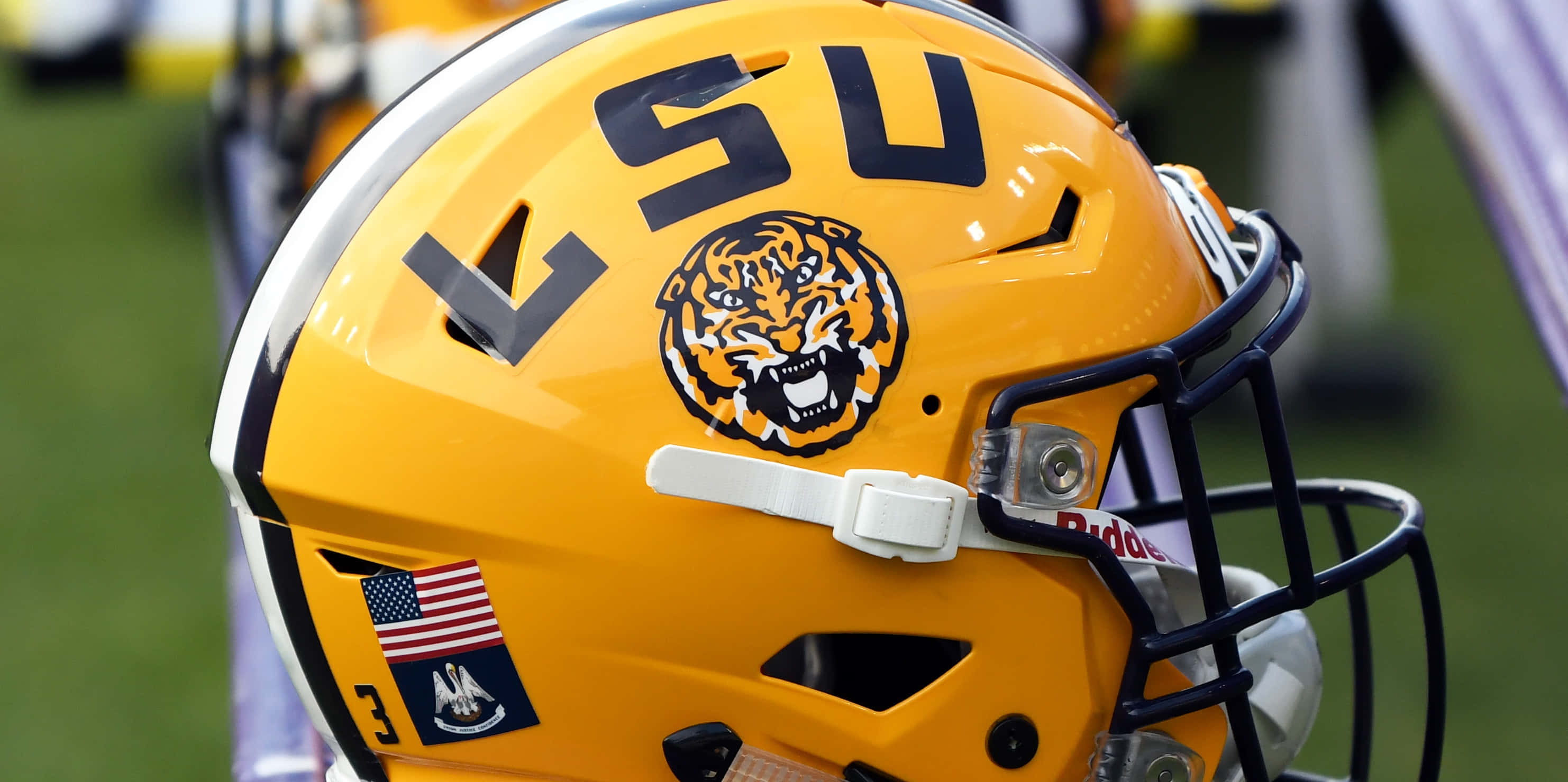 LSU Sokker Geel Helm Muurpapier