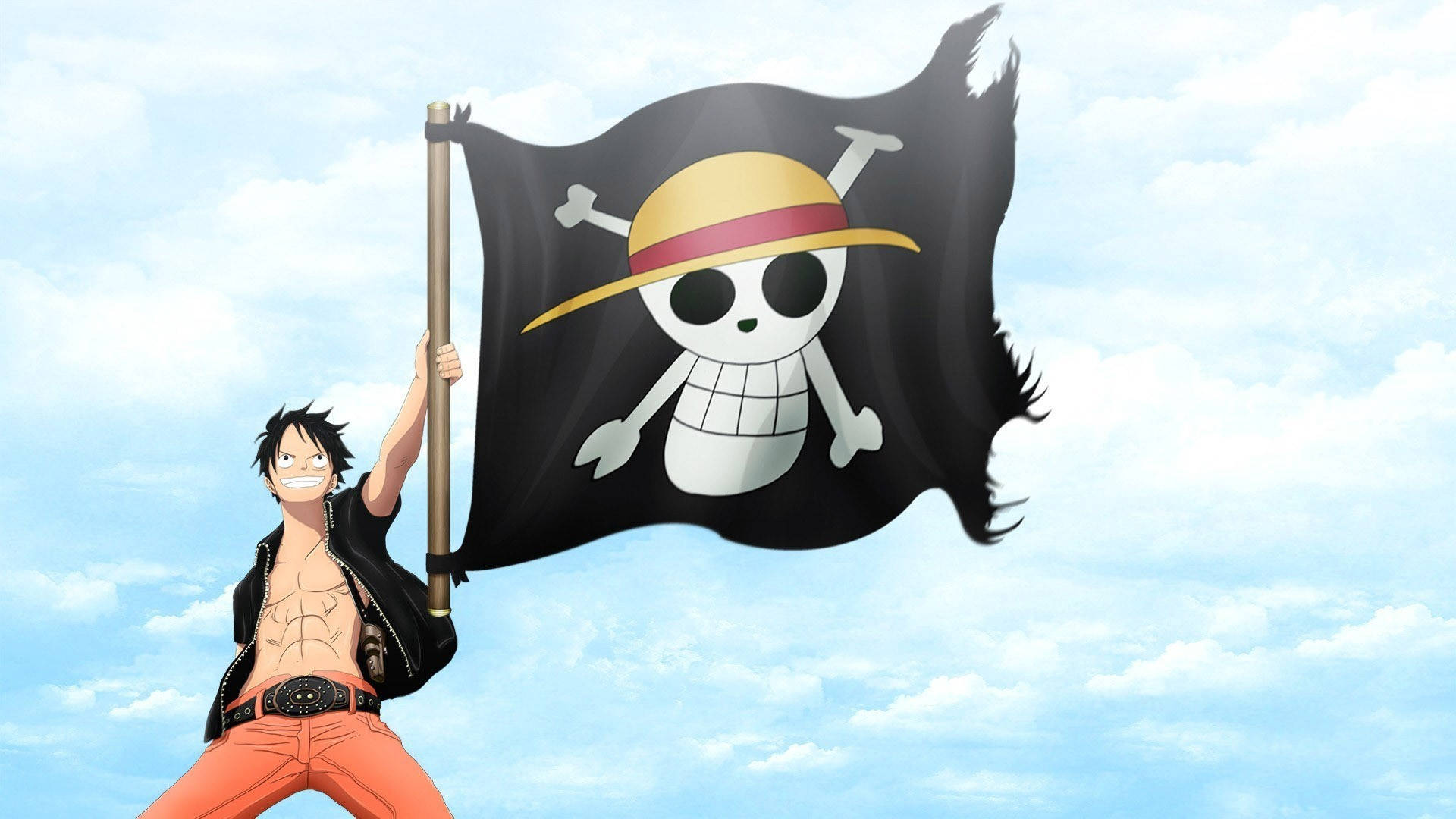 Luffy Chopper Swart Vlag