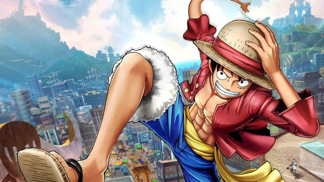 Luffy en die Strooihoed-pirate gereed om te seil op soek na die One Piece! Muurpapier