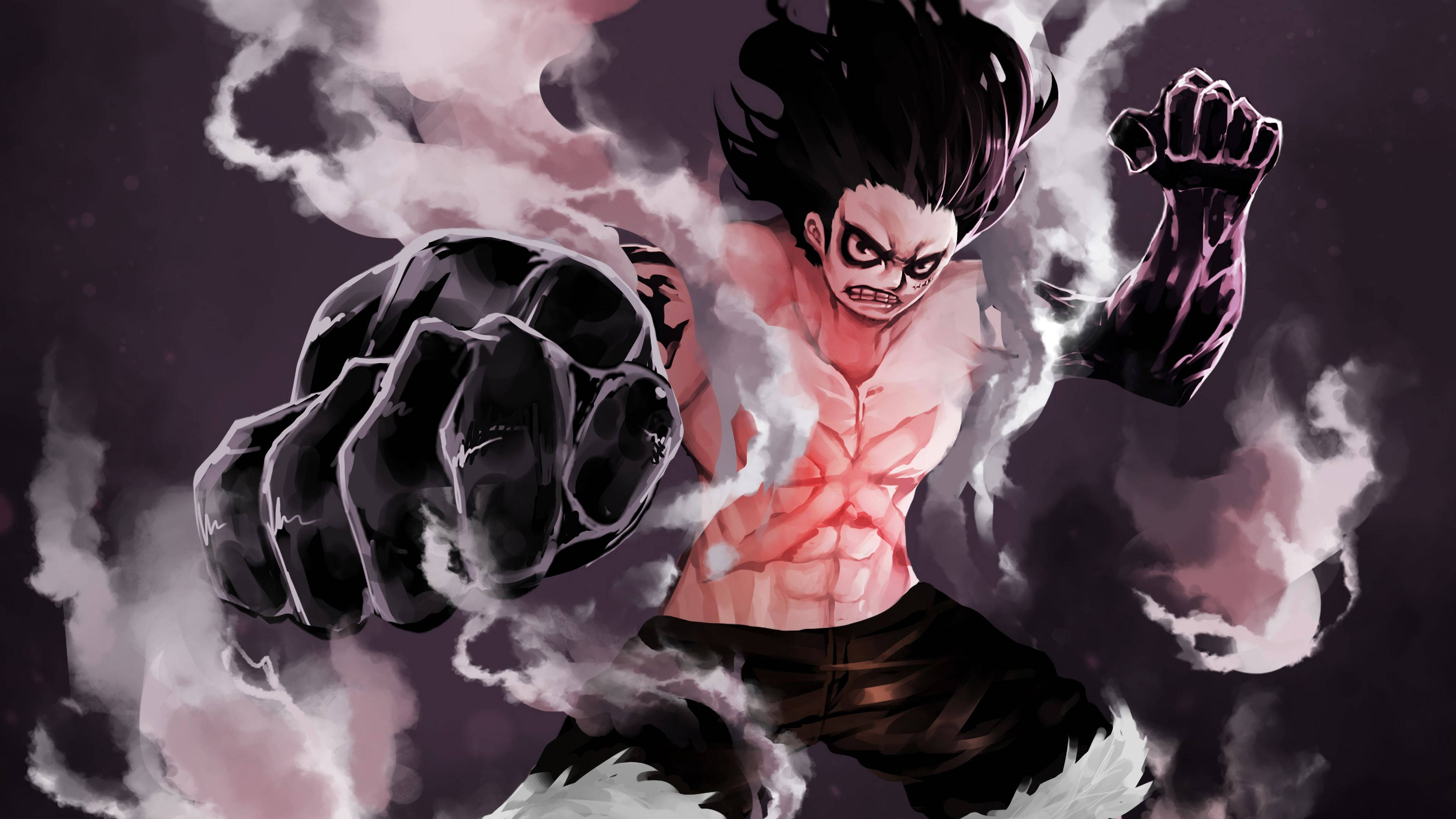 Luffy Gear 4 Donker Vorm Muurpapier