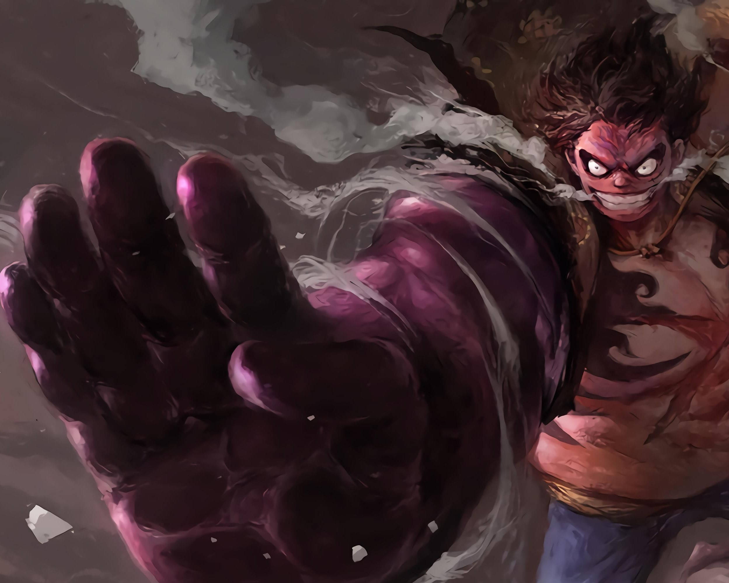 Luffy Gear 4 Grieselglimlag Muurpapier