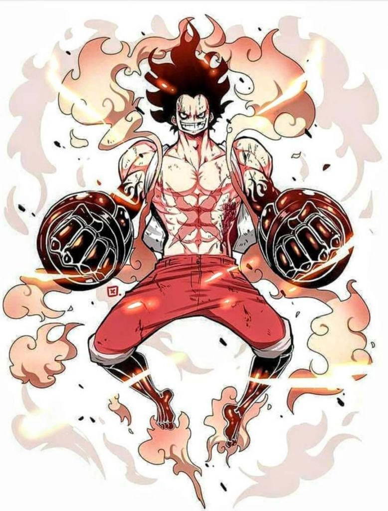 Luffy Gear 4 Grynslag Muurpapier