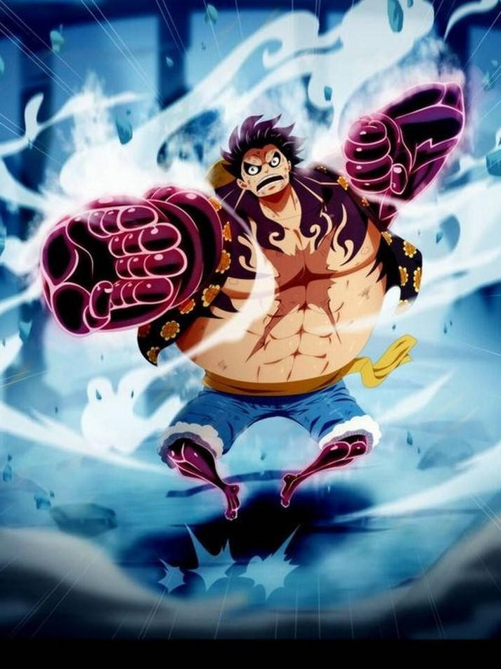 Luffy Gear 4 Kragtige Vuis Muurpapier