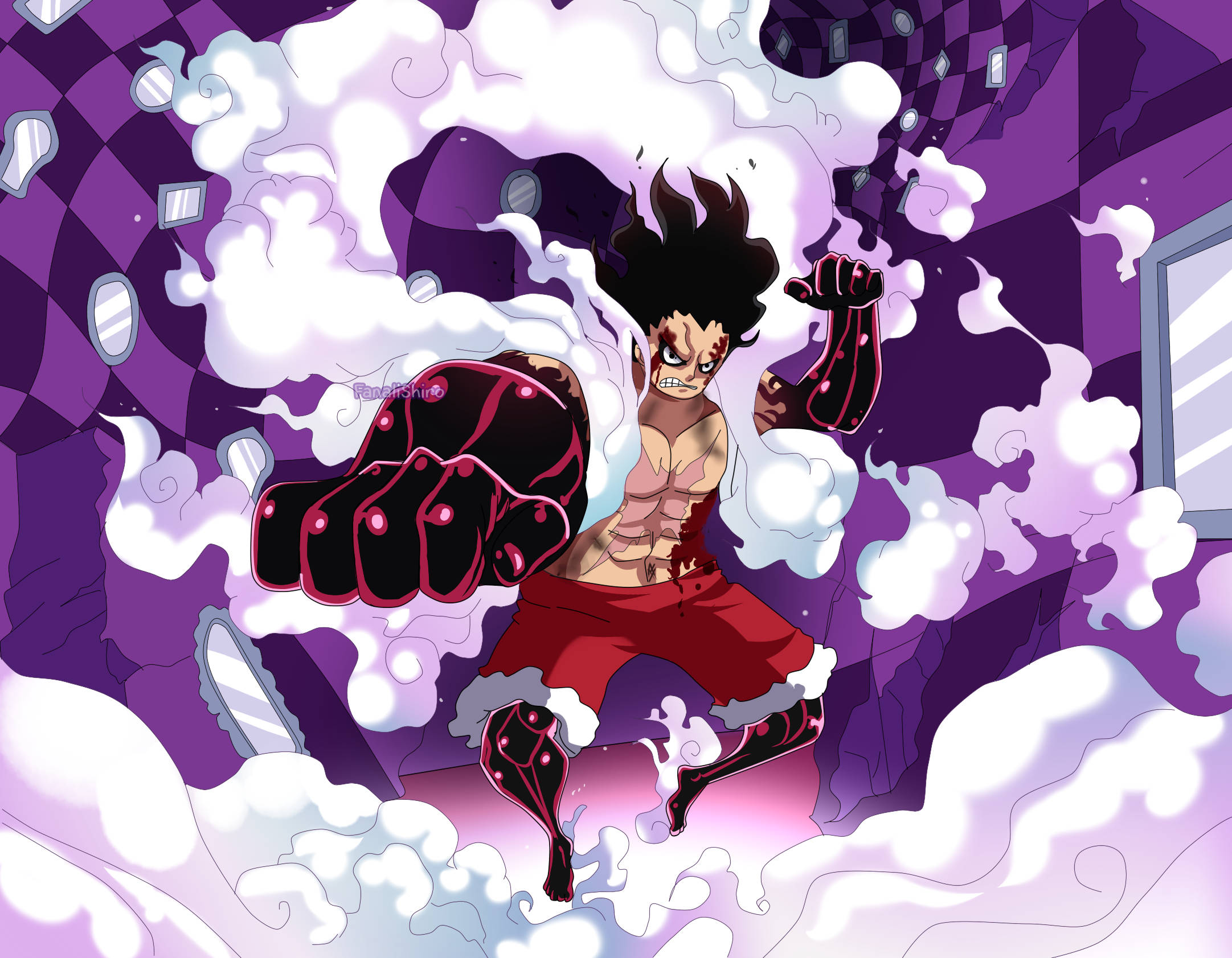 Luffy Gear 4 Pers Plakkaat Muurpapier