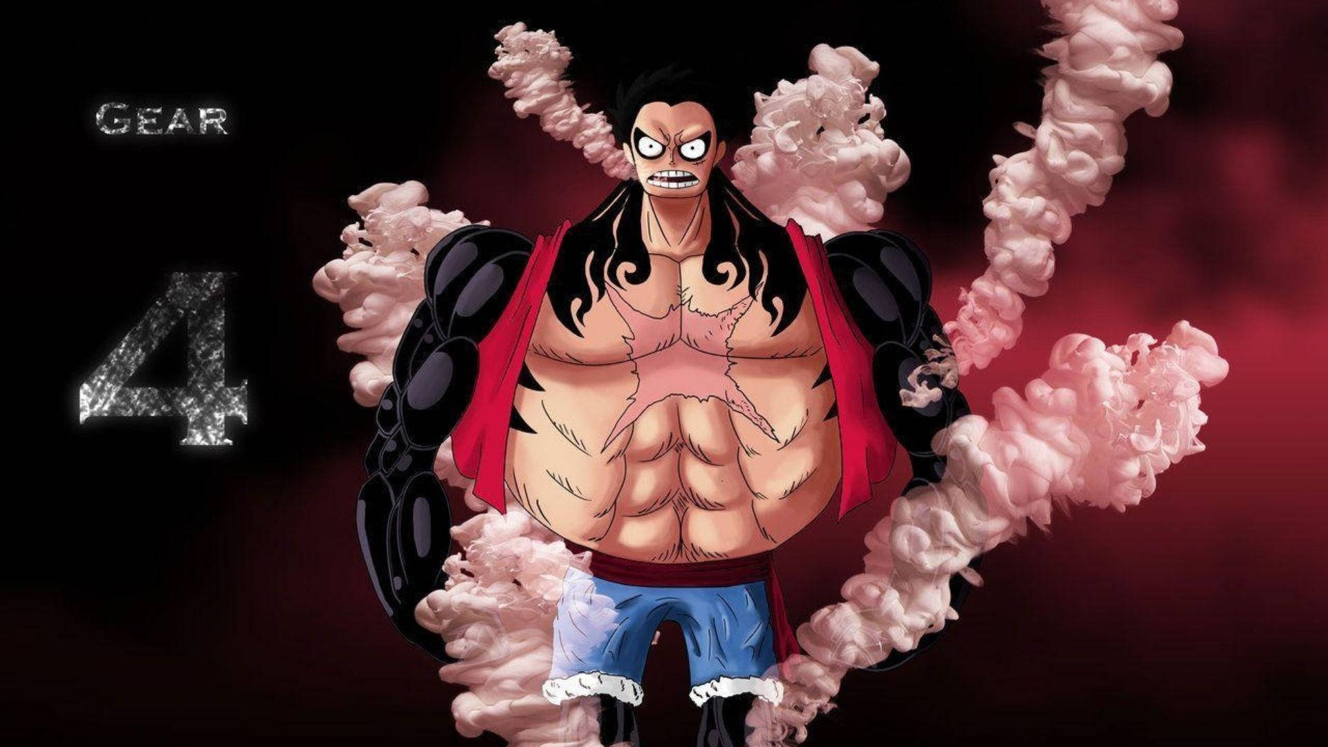 Luffy Gear 4 Pienk Stoom Muurpapier