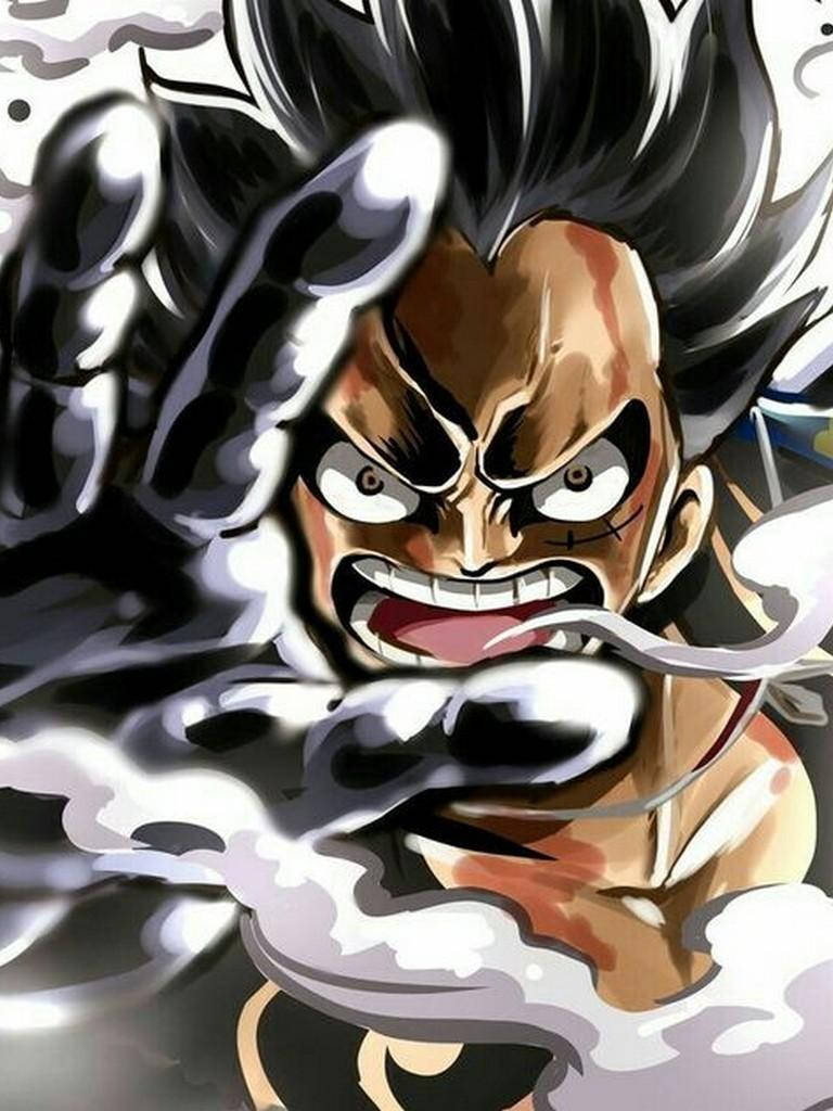 Luffy Gear 4 Woedende Kopsnit Muurpapier