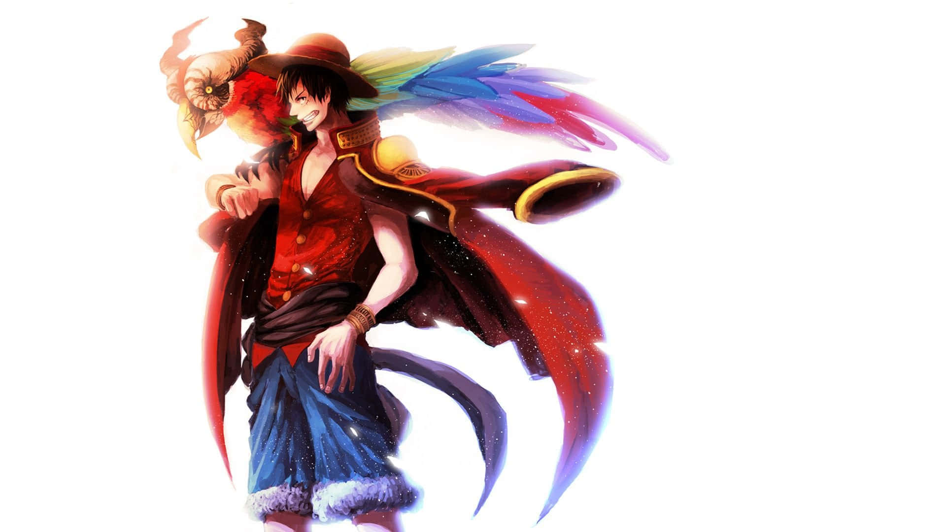 Luffy Gereed om die Wêreld aan te Durf Muurpapier