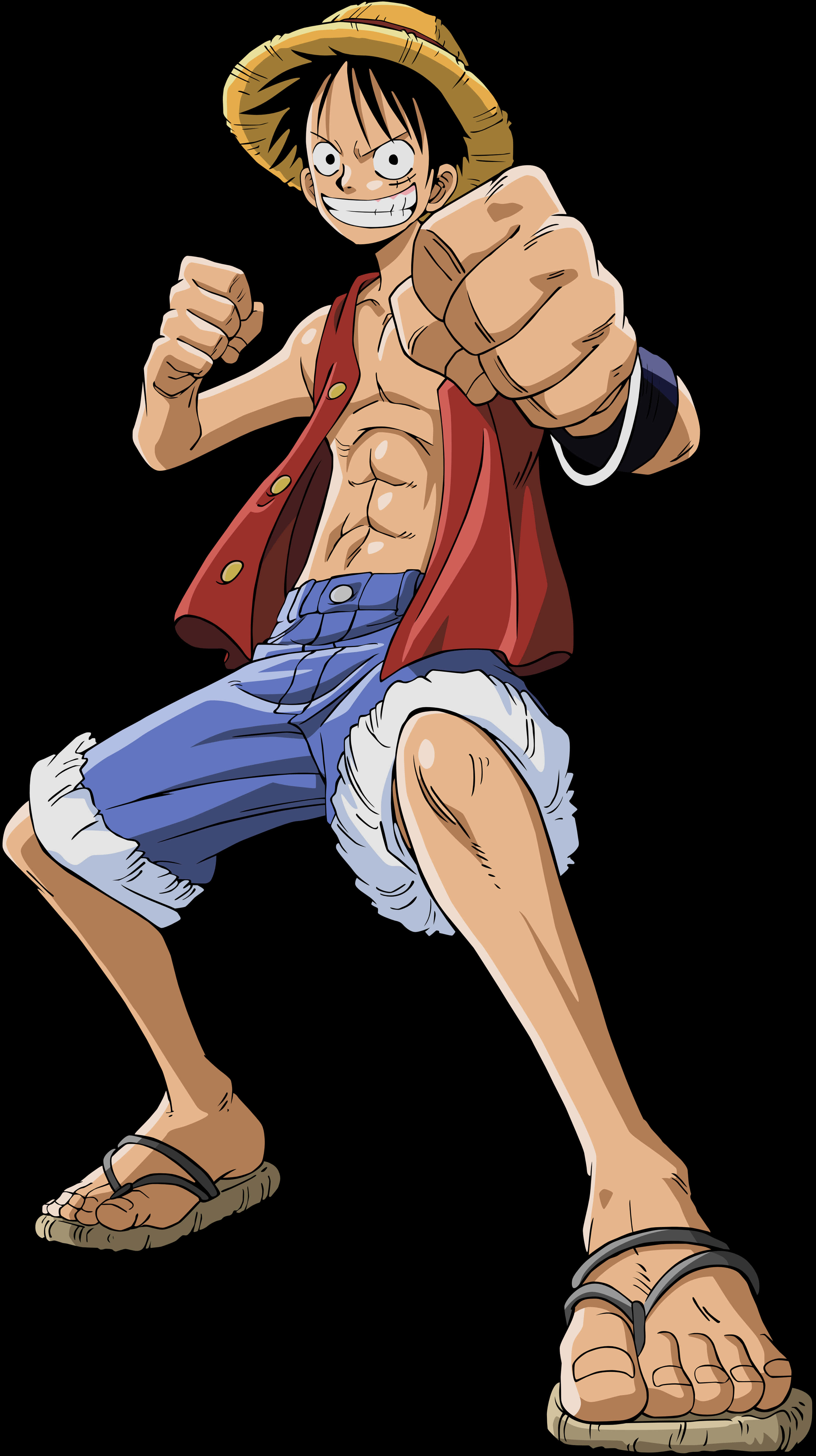 Luffy Gereed vir Aksie One Piece Muurpapier