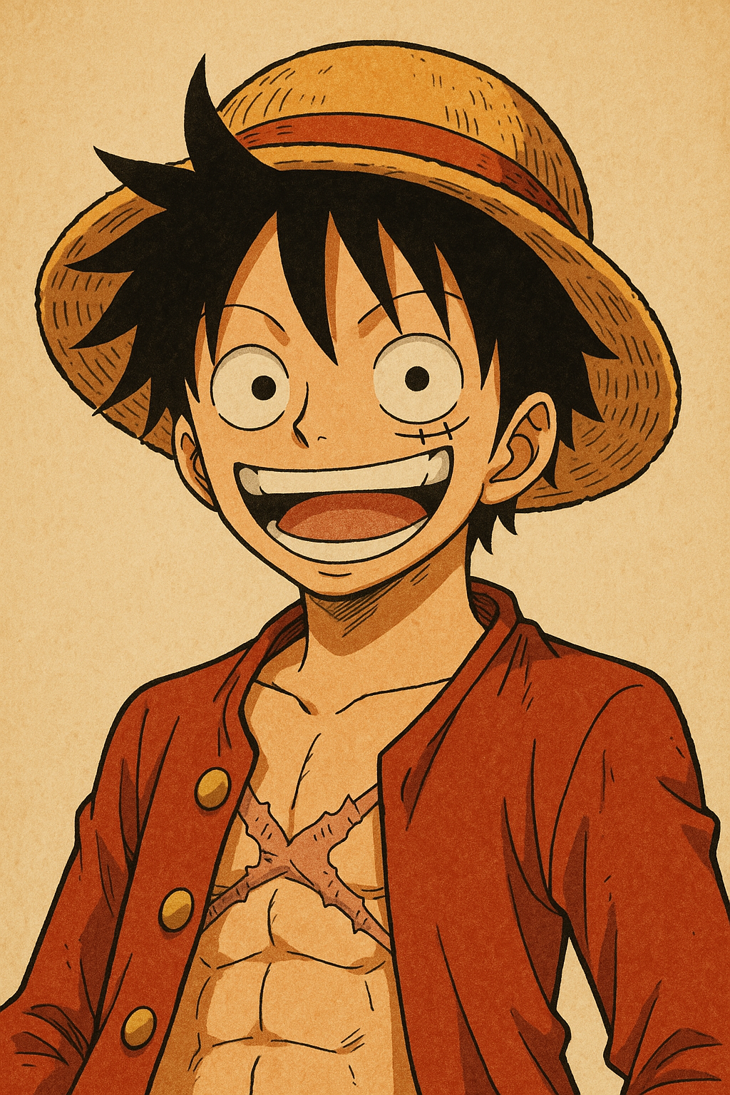 luffy glimlag Muurpapier