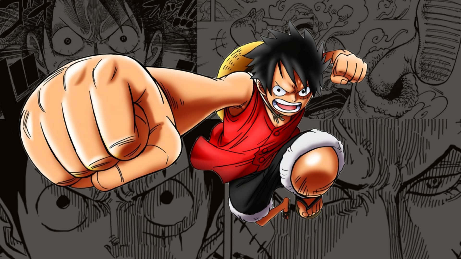 Luffy is gereed om die sewe seë te verower! Muurpapier