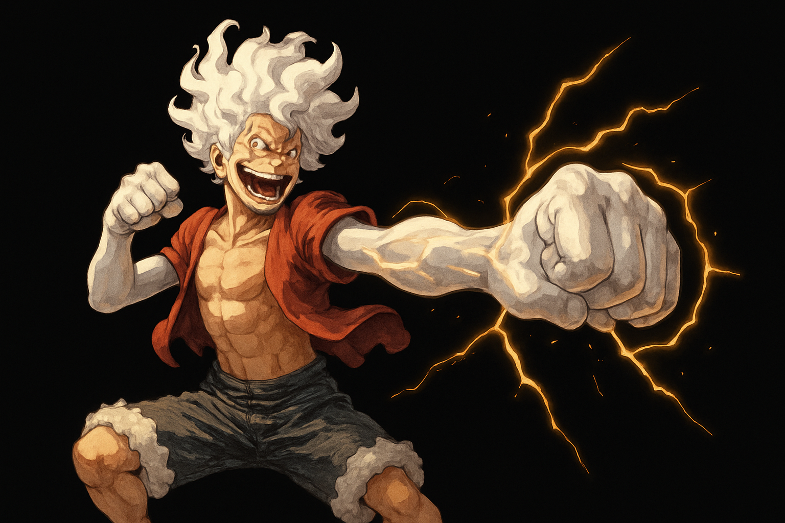 luffy met haar kragtige hou Muurpapier