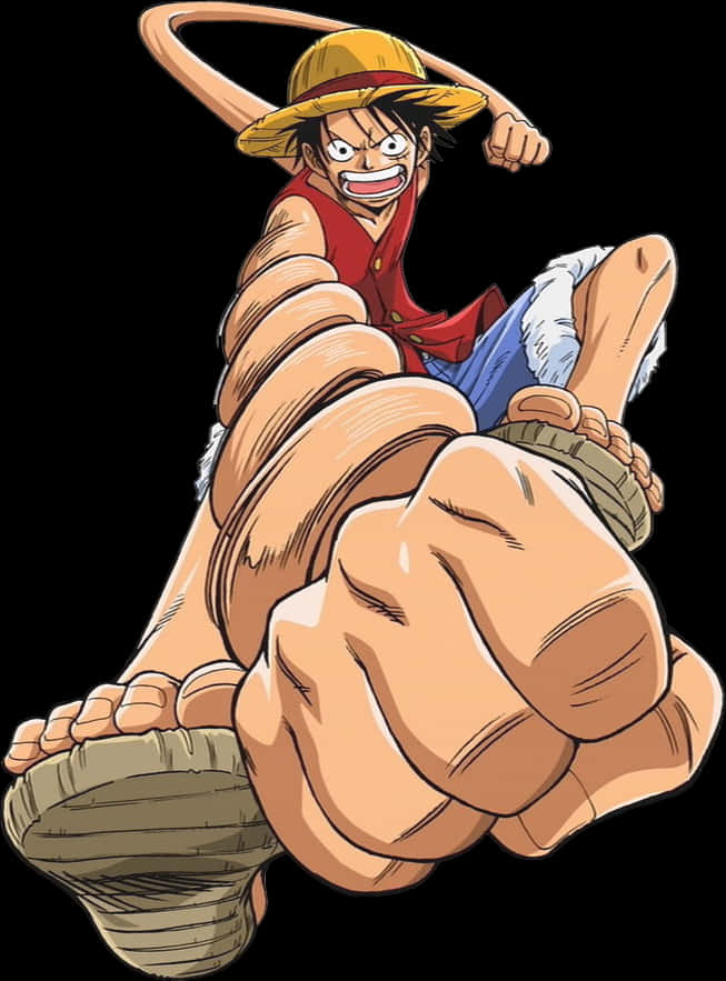 Luffy se Gom-Gom Aanval Muurpapier