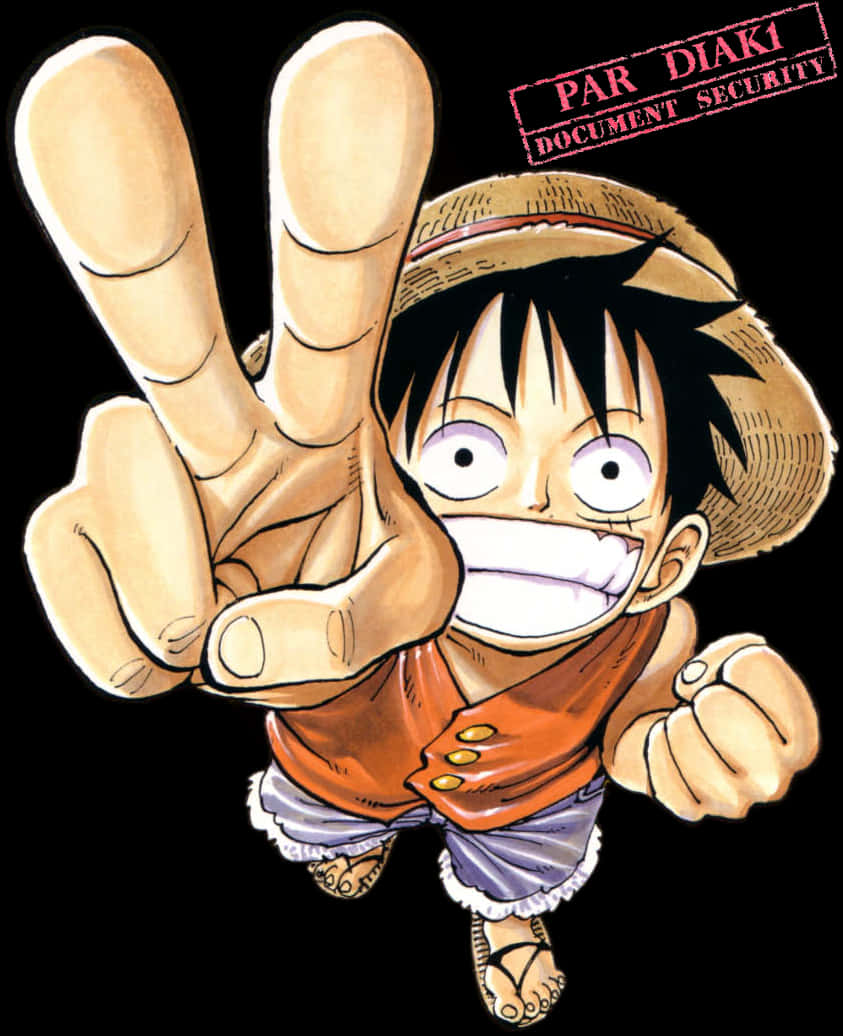 Luffy se Oorwinningshouding One Piece Muurpapier