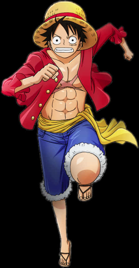 Luffy se Strooihoed Seerower Avontuur Muurpapier