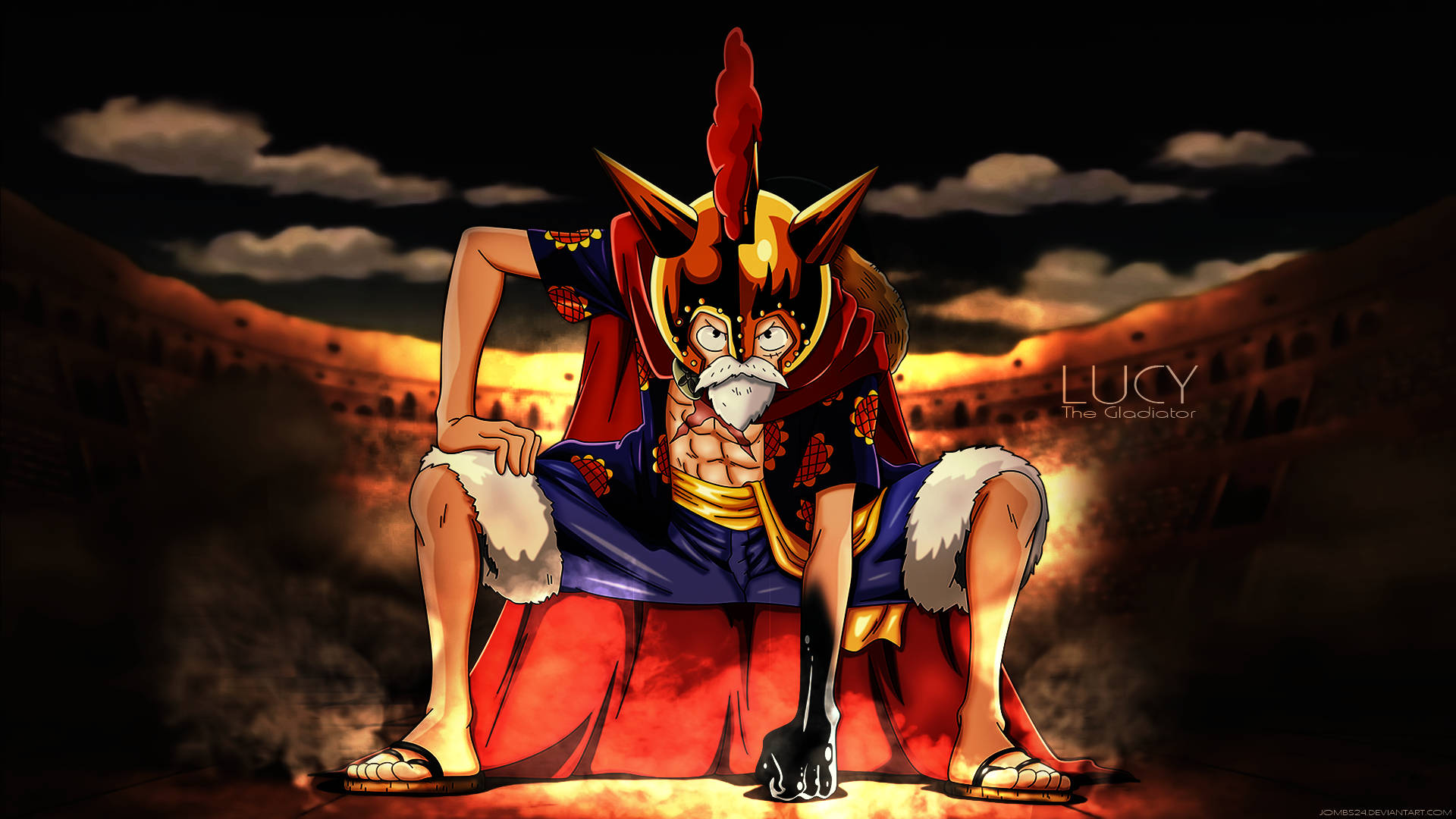 Luffy Seerower Monster Wesen Muurpapier