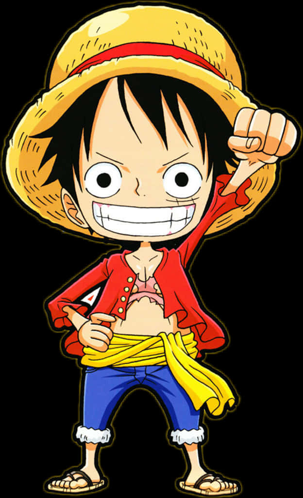 Luffy Strooihoed Posisie Muurpapier