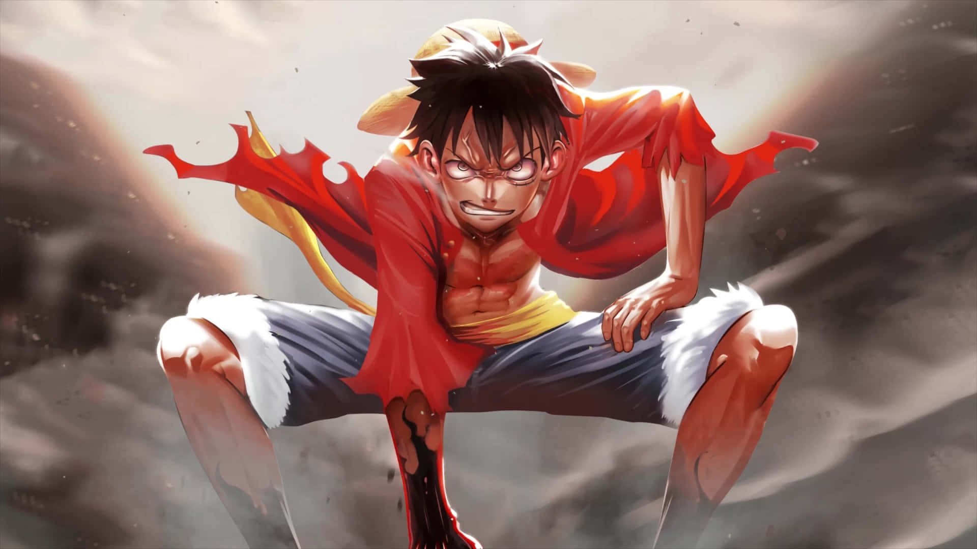 Luffy veg vir geregtigheid en word die Piraatkoning Muurpapier